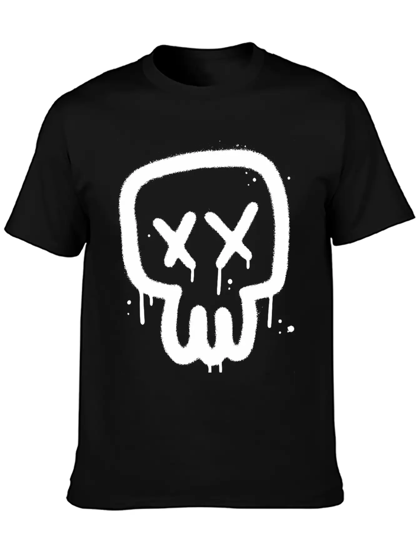 Skull Graffiti Essential Cotton Tee For Daily Outfits – Unisex Style