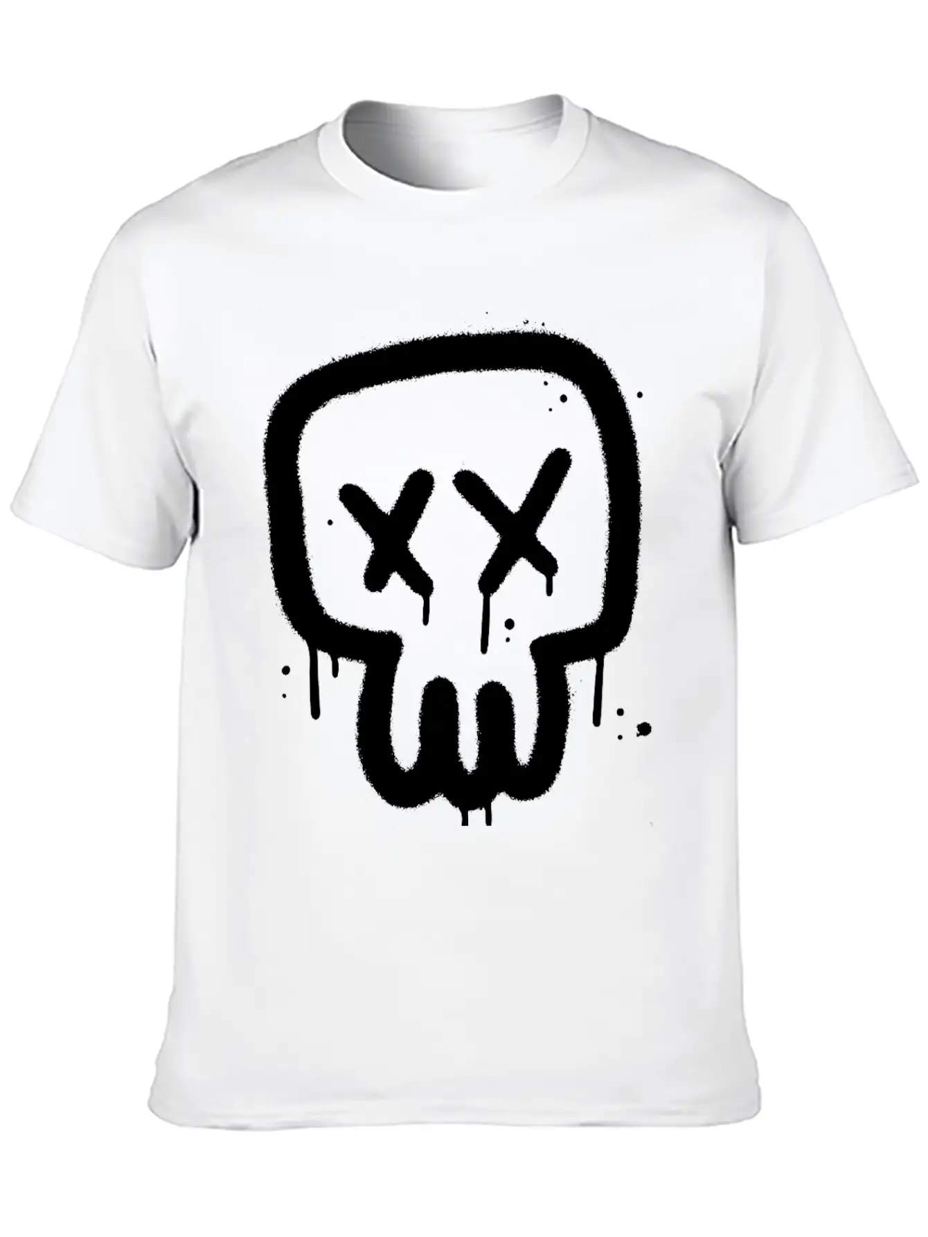 Skull Graffiti Essential Cotton Tee For Daily Outfits – Unisex Style