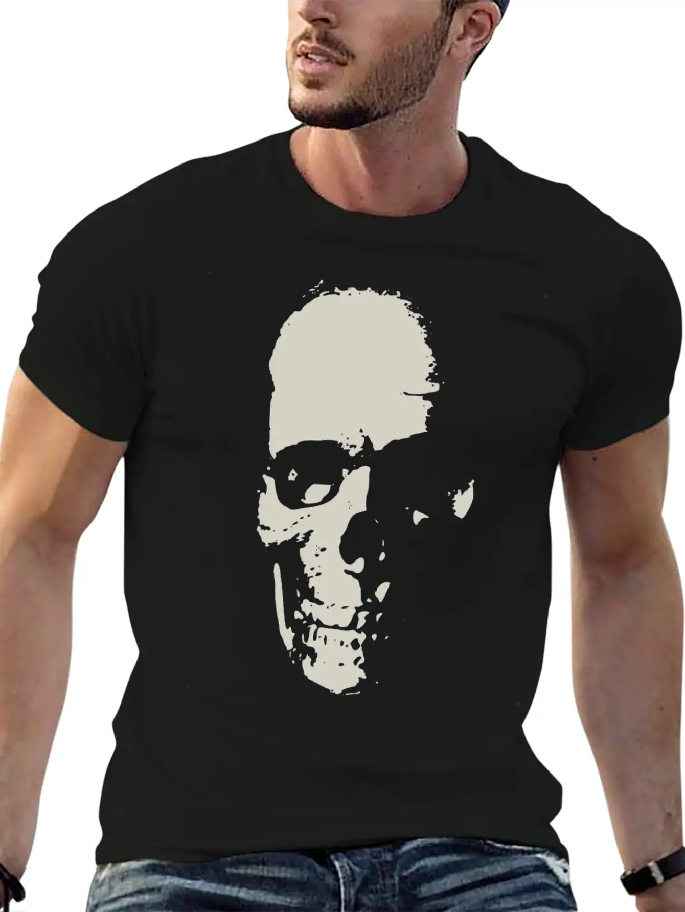 Skull In The Shadow Stylish Everyday T-Shirt – Unisex Basic Cotton Tee