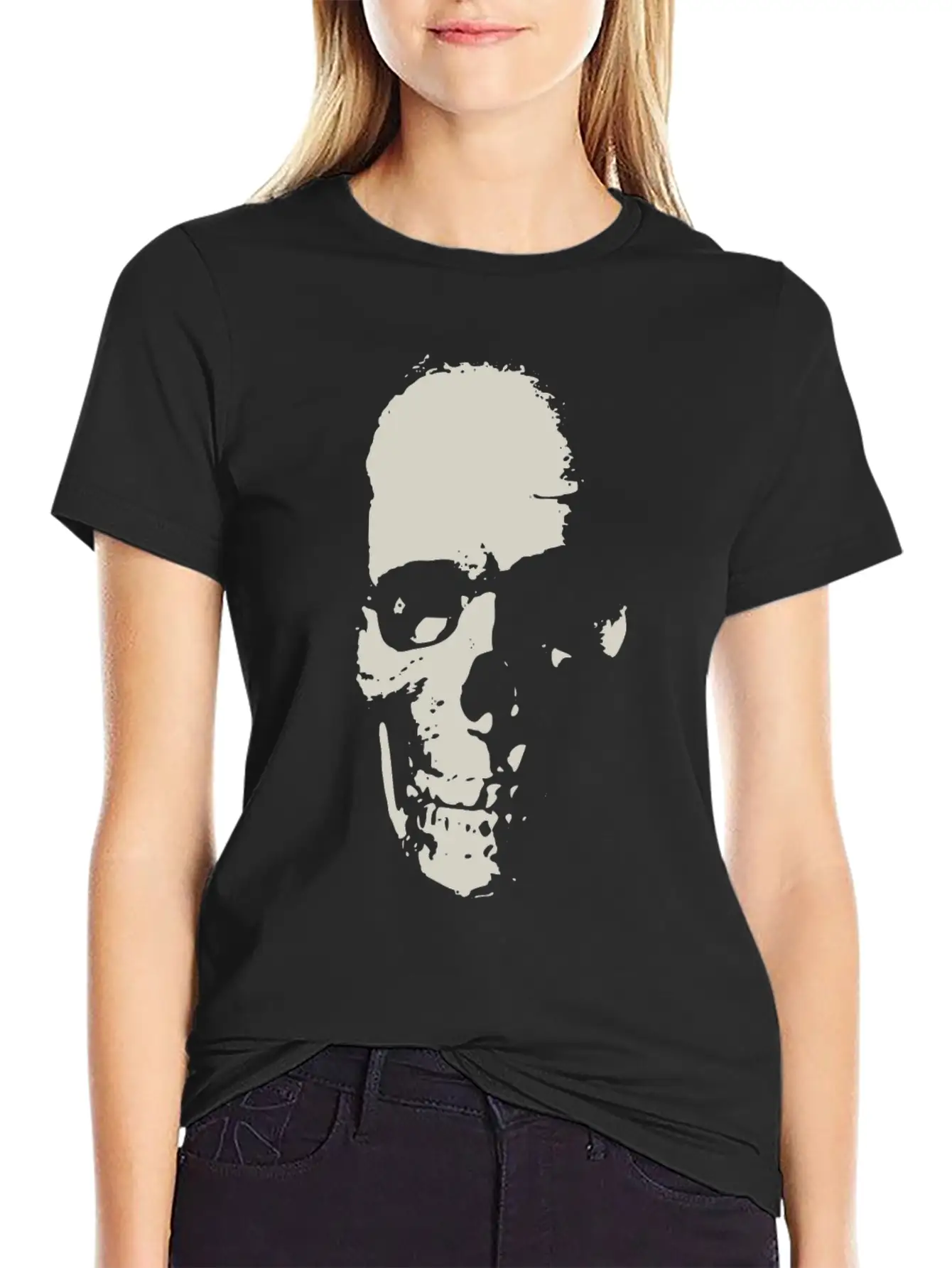 Skull In The Shadow Stylish Everyday T-Shirt – Unisex Basic Cotton Tee