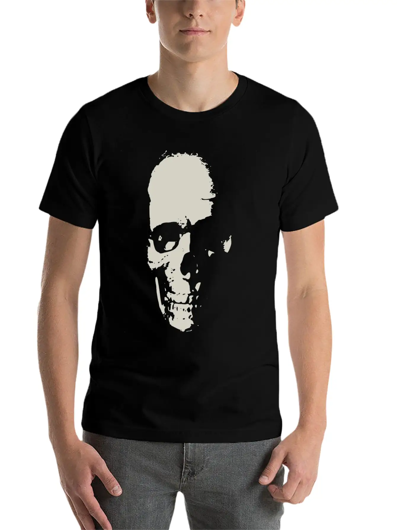 Skull In The Shadow Stylish Everyday T-Shirt – Unisex Basic Cotton Tee