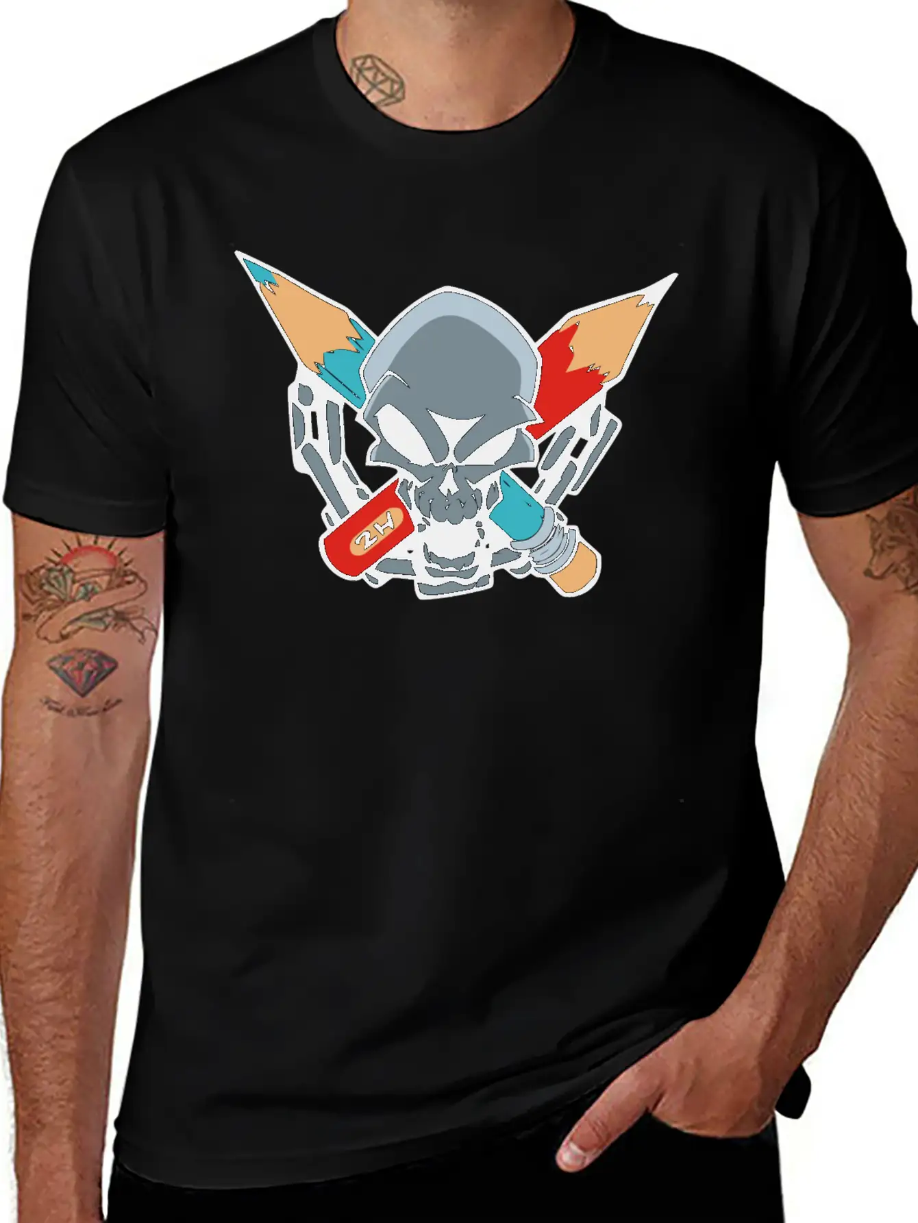 Skull Pencil Modern Fit Casual T-Shirt – Clean And Versatile Design
