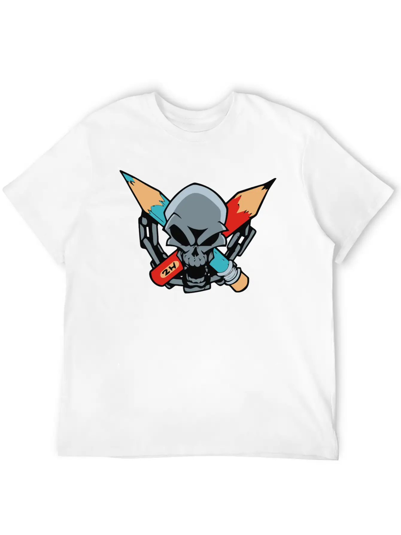 Skull Pencil Modern Fit Casual T-Shirt – Clean And Versatile Design