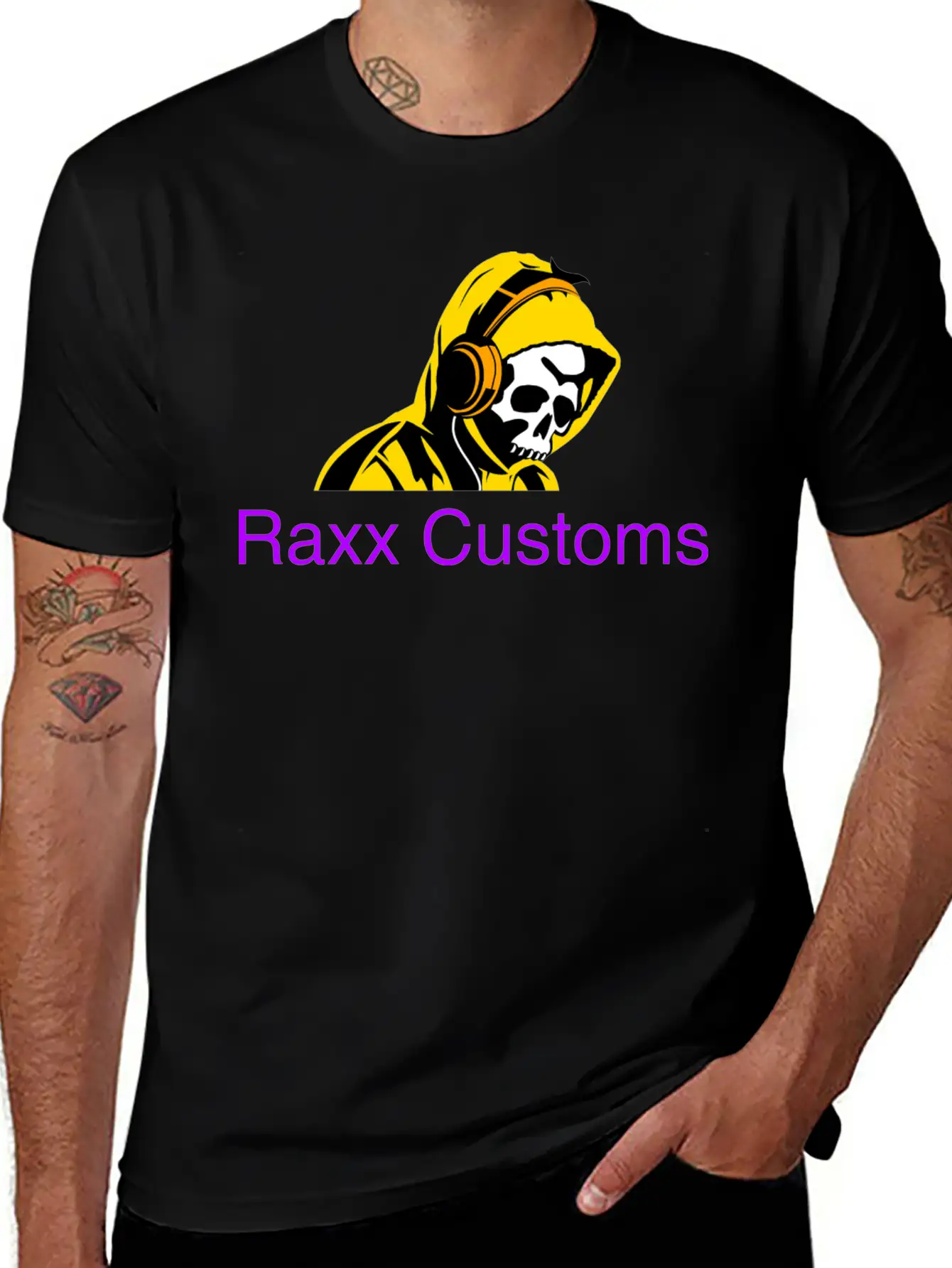 SKULL RAXX CUSTOMS Logo Yellow Basic Graphic T-Shirt – Daily Comfort In Soft Cotton