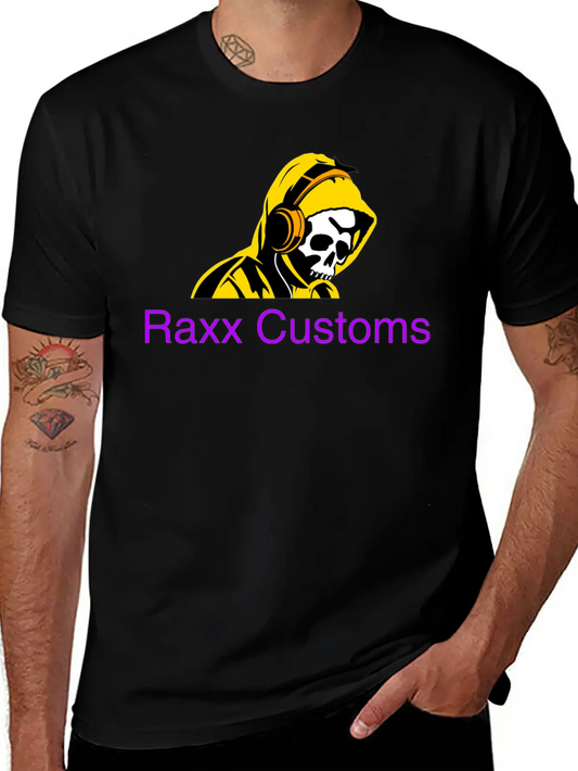 SKULL RAXX CUSTOMS Logo Yellow Basic Graphic T-Shirt – Daily Comfort In Soft Cotton