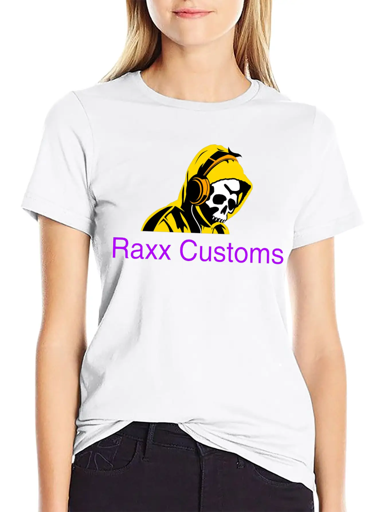 SKULL RAXX CUSTOMS Logo Yellow Basic Graphic T-Shirt – Daily Comfort In Soft Cotton