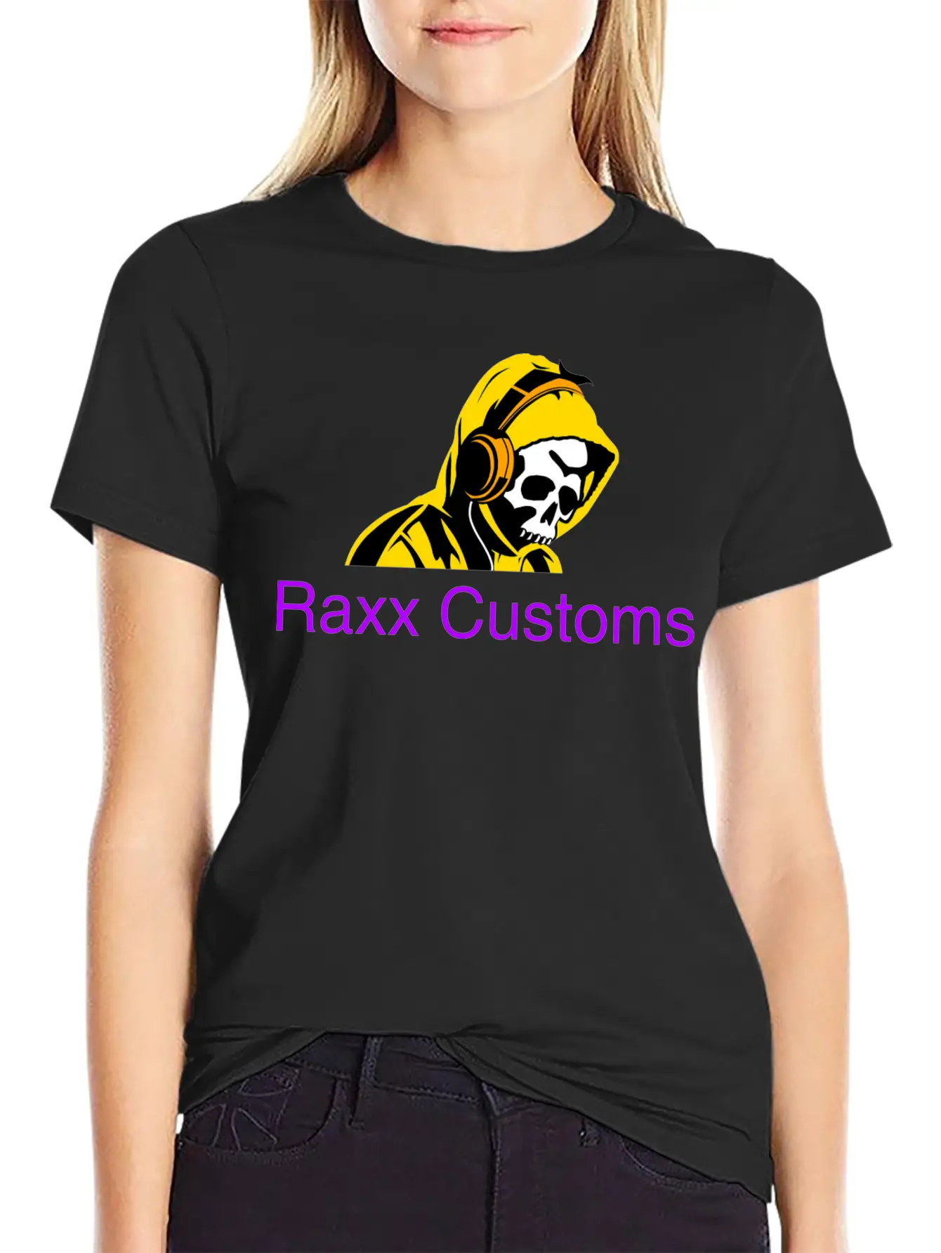 SKULL RAXX CUSTOMS Logo Yellow Basic Graphic T-Shirt – Daily Comfort In Soft Cotton