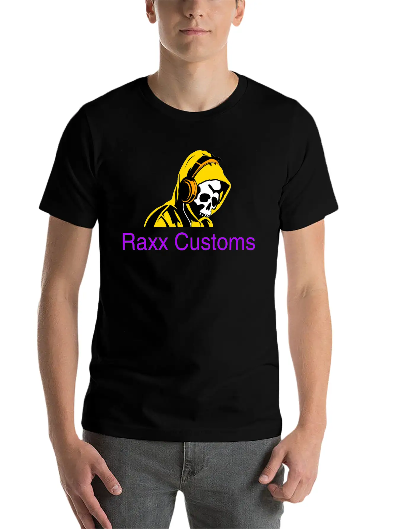 SKULL RAXX CUSTOMS Logo Yellow Basic Graphic T-Shirt – Daily Comfort In Soft Cotton