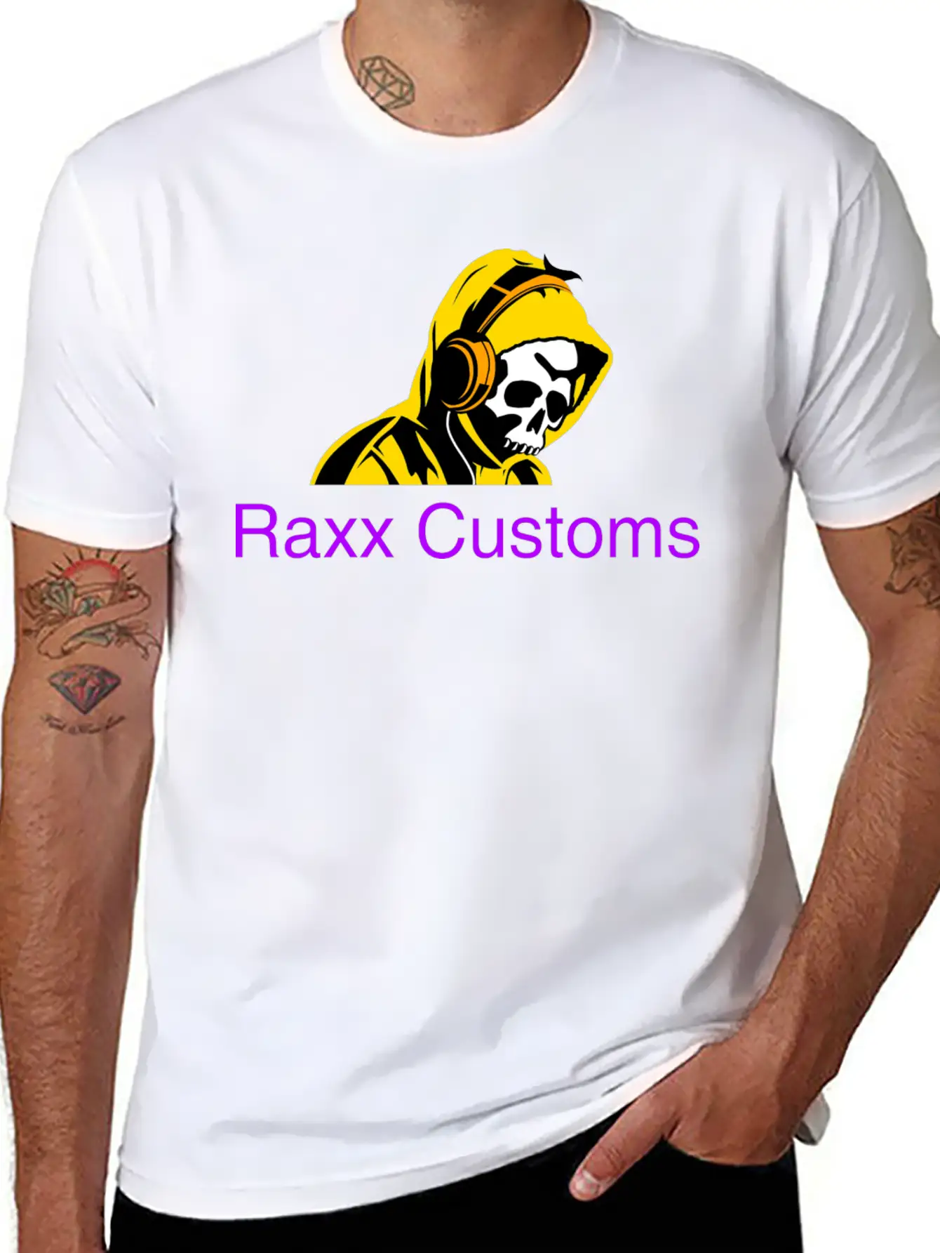 SKULL RAXX CUSTOMS Logo Yellow Basic Graphic T-Shirt – Daily Comfort In Soft Cotton