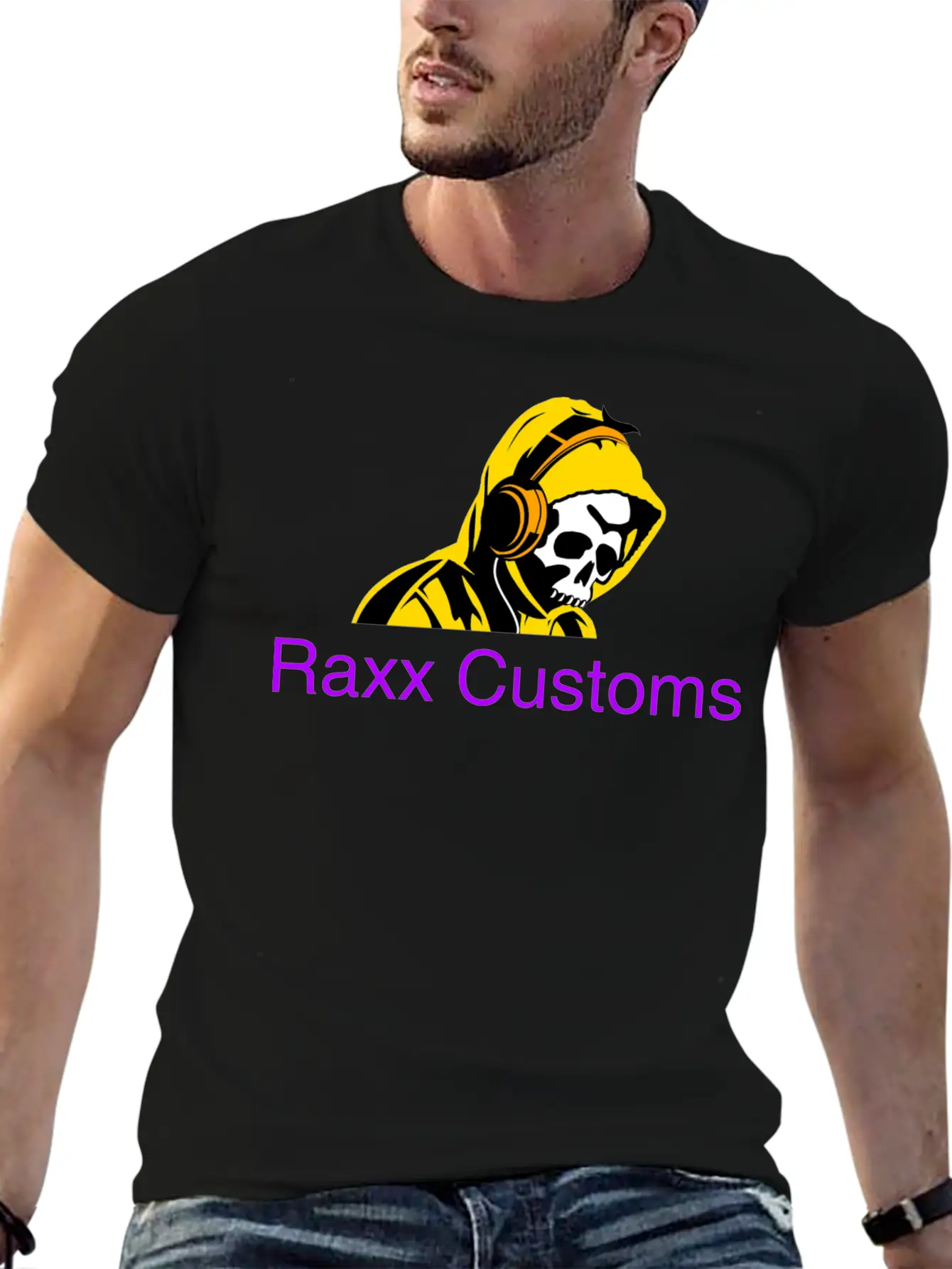 SKULL RAXX CUSTOMS Logo Yellow Basic Graphic T-Shirt – Daily Comfort In Soft Cotton