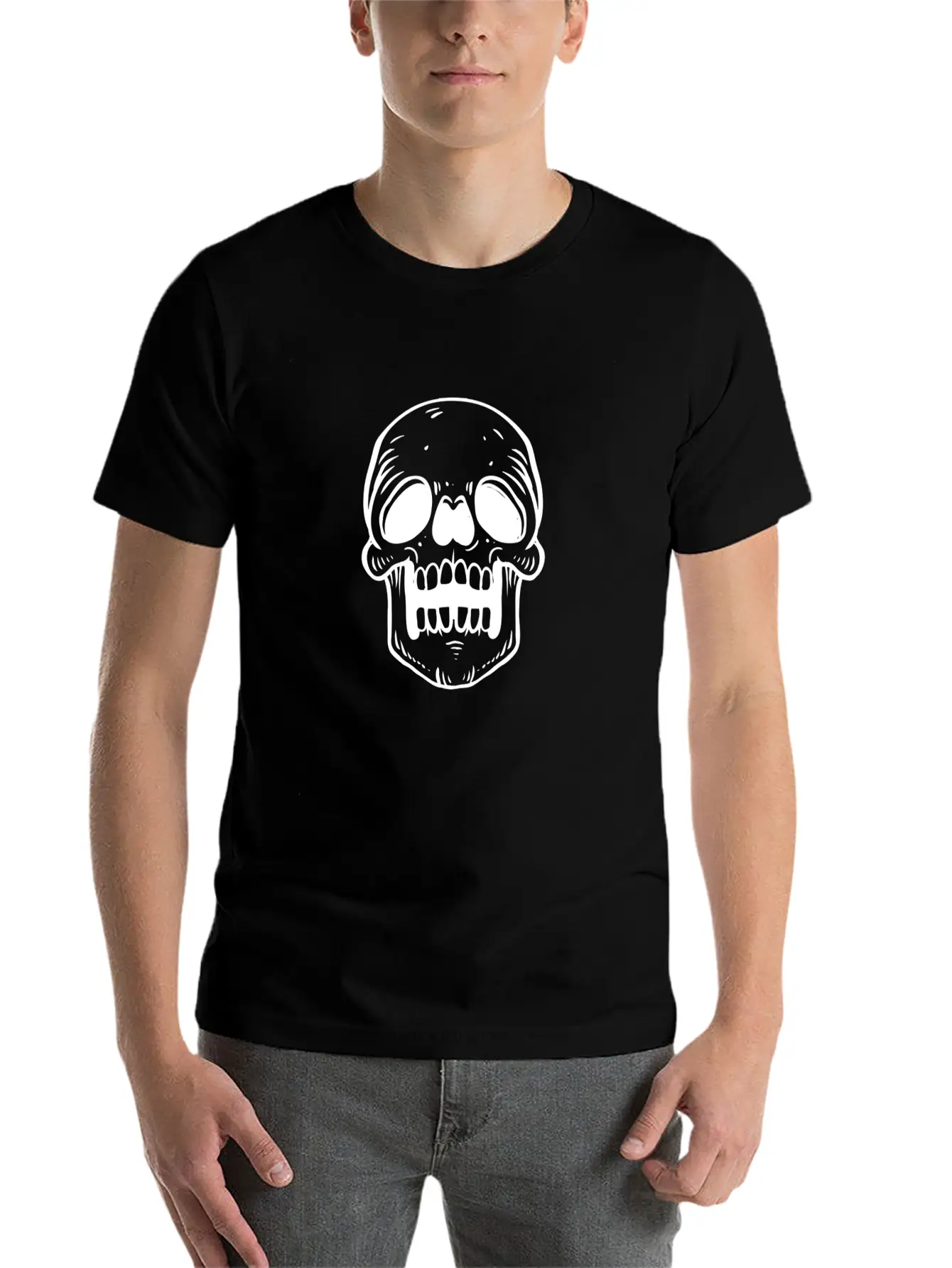 SKULL Unisex Casual T-Shirt – Clean Design For Daily Comfort