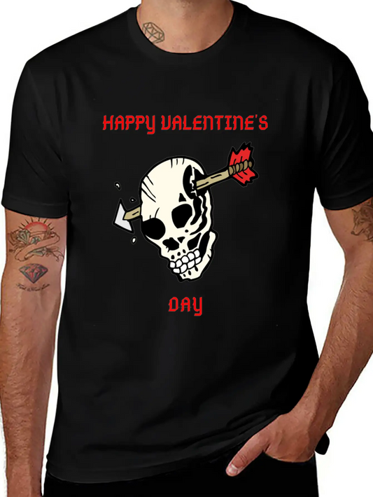 SKULL WITH ARROW VDAY Large Essential Cotton Tee For Daily Outfits – Unisex Style