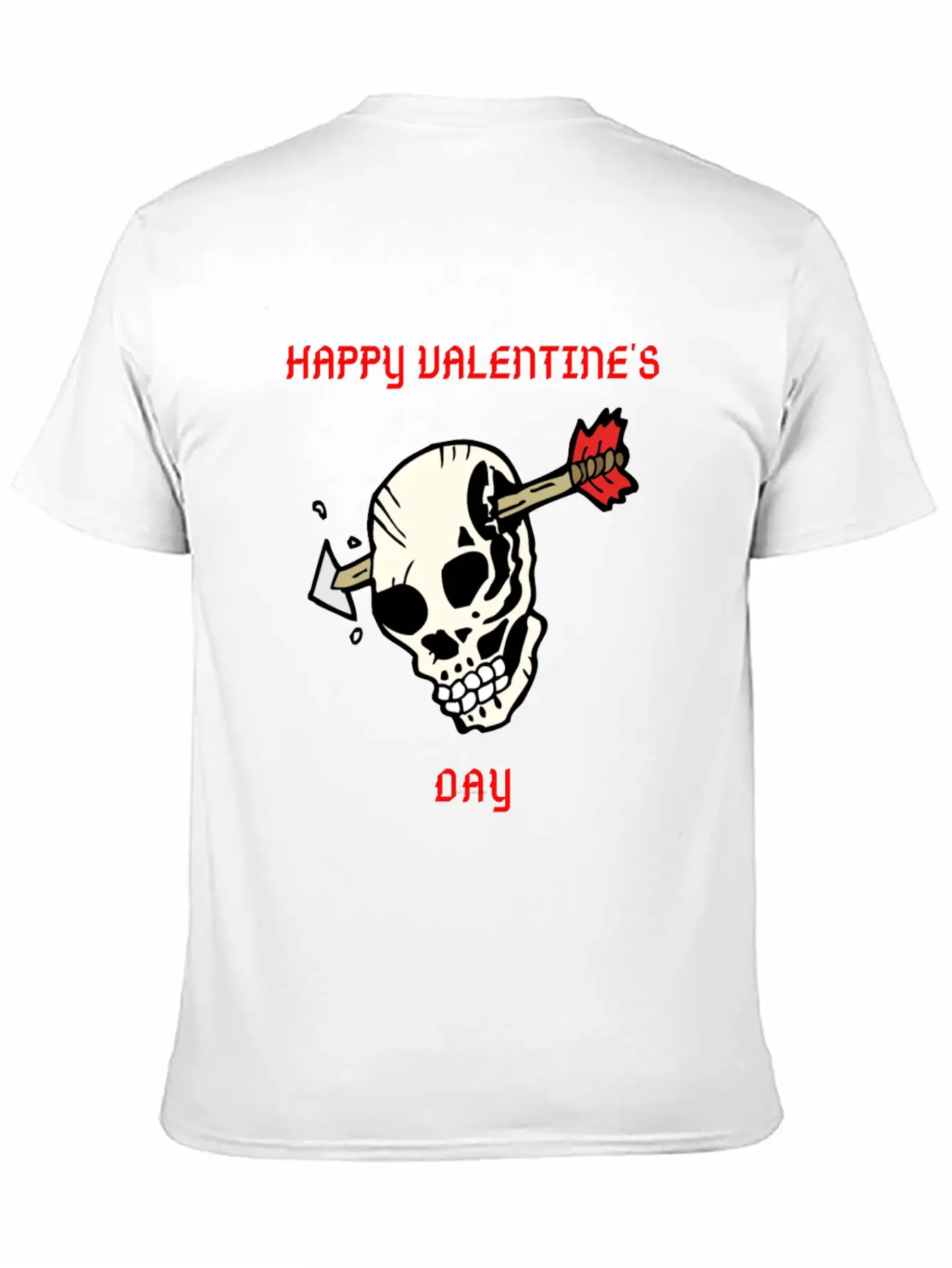 SKULL WITH ARROW VDAY Large Essential Cotton Tee For Daily Outfits – Unisex Style