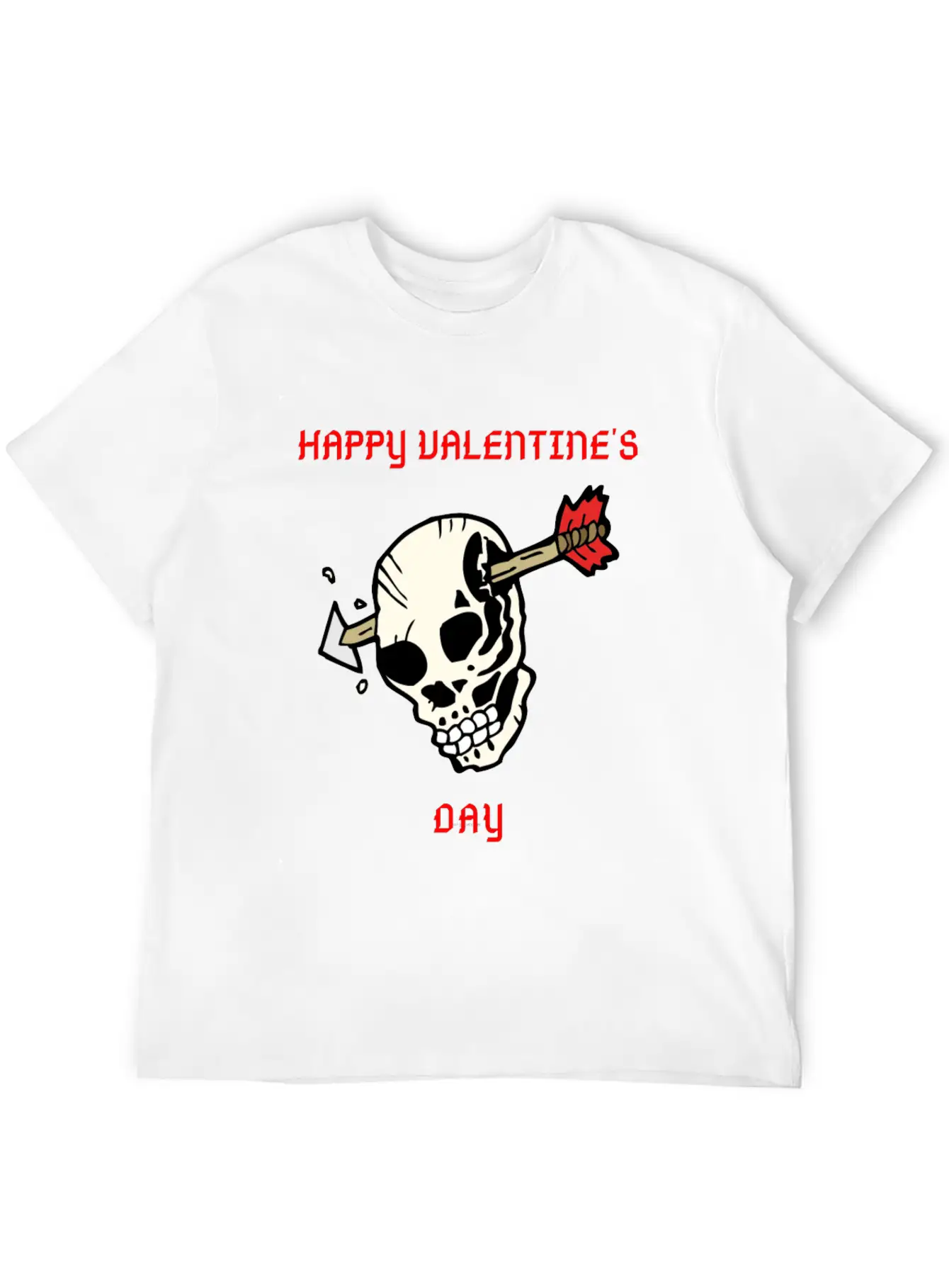 SKULL WITH ARROW VDAY Large Essential Cotton Tee For Daily Outfits – Unisex Style
