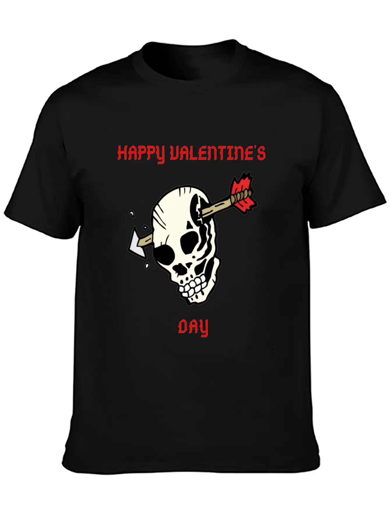 SKULL WITH ARROW VDAY Large Essential Cotton Tee For Daily Outfits – Unisex Style