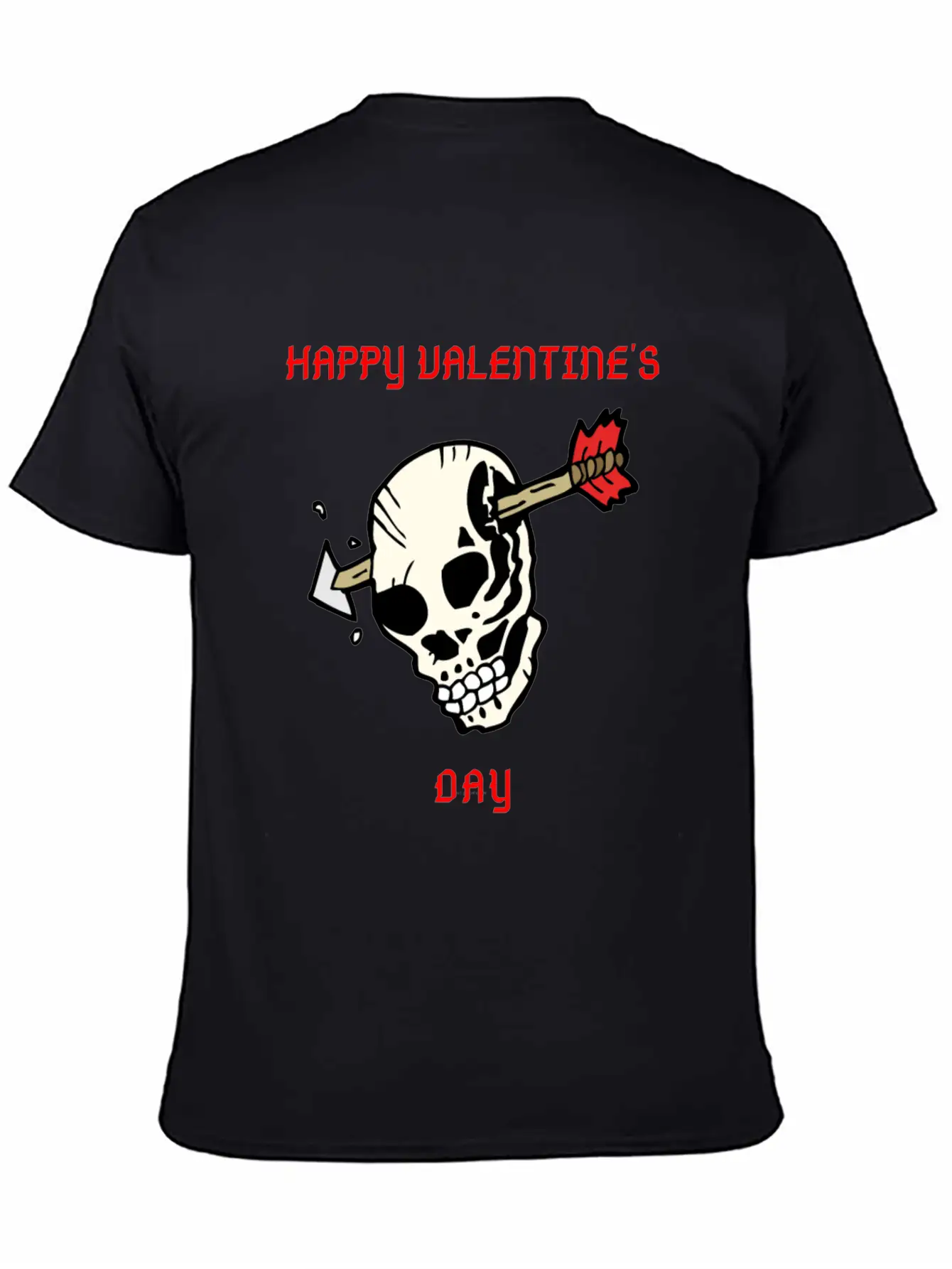 SKULL WITH ARROW VDAY Large Essential Cotton Tee For Daily Outfits – Unisex Style