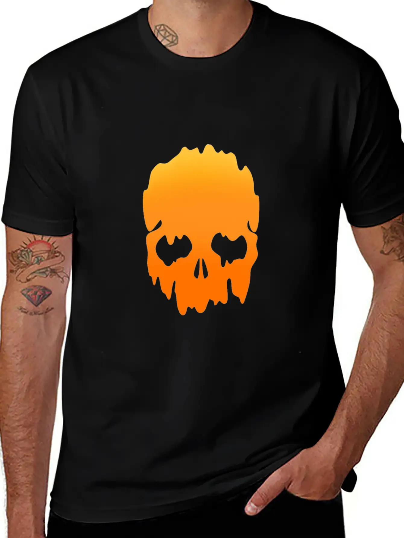Skull With Colour Gradient Soft Cotton Short Sleeve Tee – Unisex Wardrobe Staple