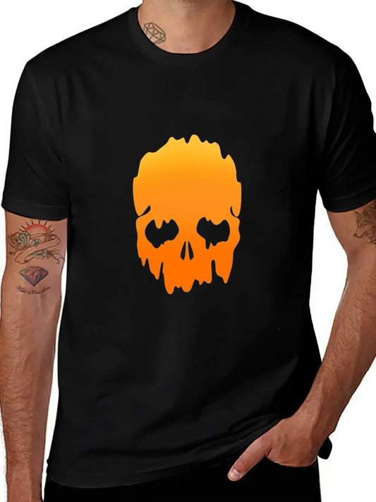 Skull With Colour Gradient Soft Cotton Short Sleeve Tee – Unisex Wardrobe Staple