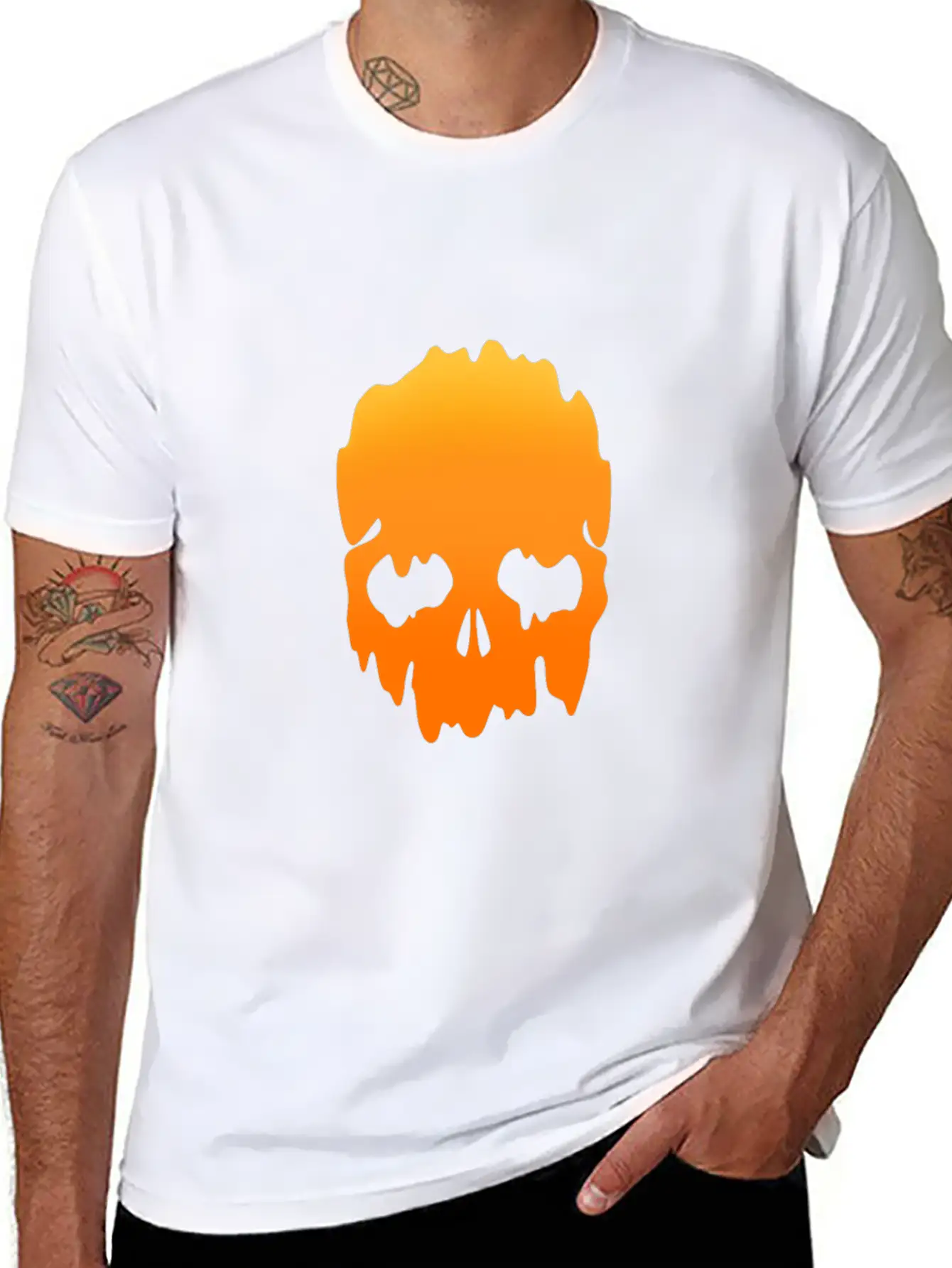 Skull With Colour Gradient Soft Cotton Short Sleeve Tee – Unisex Wardrobe Staple