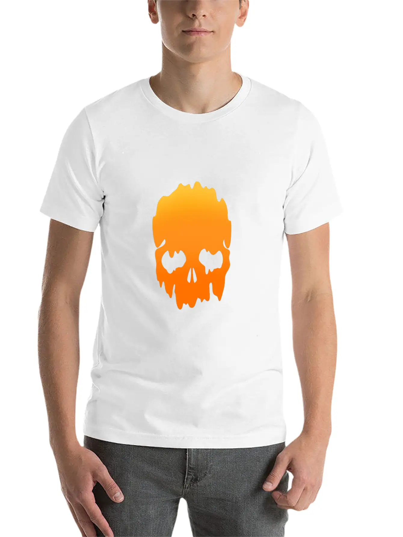 Skull With Colour Gradient Soft Cotton Short Sleeve Tee – Unisex Wardrobe Staple