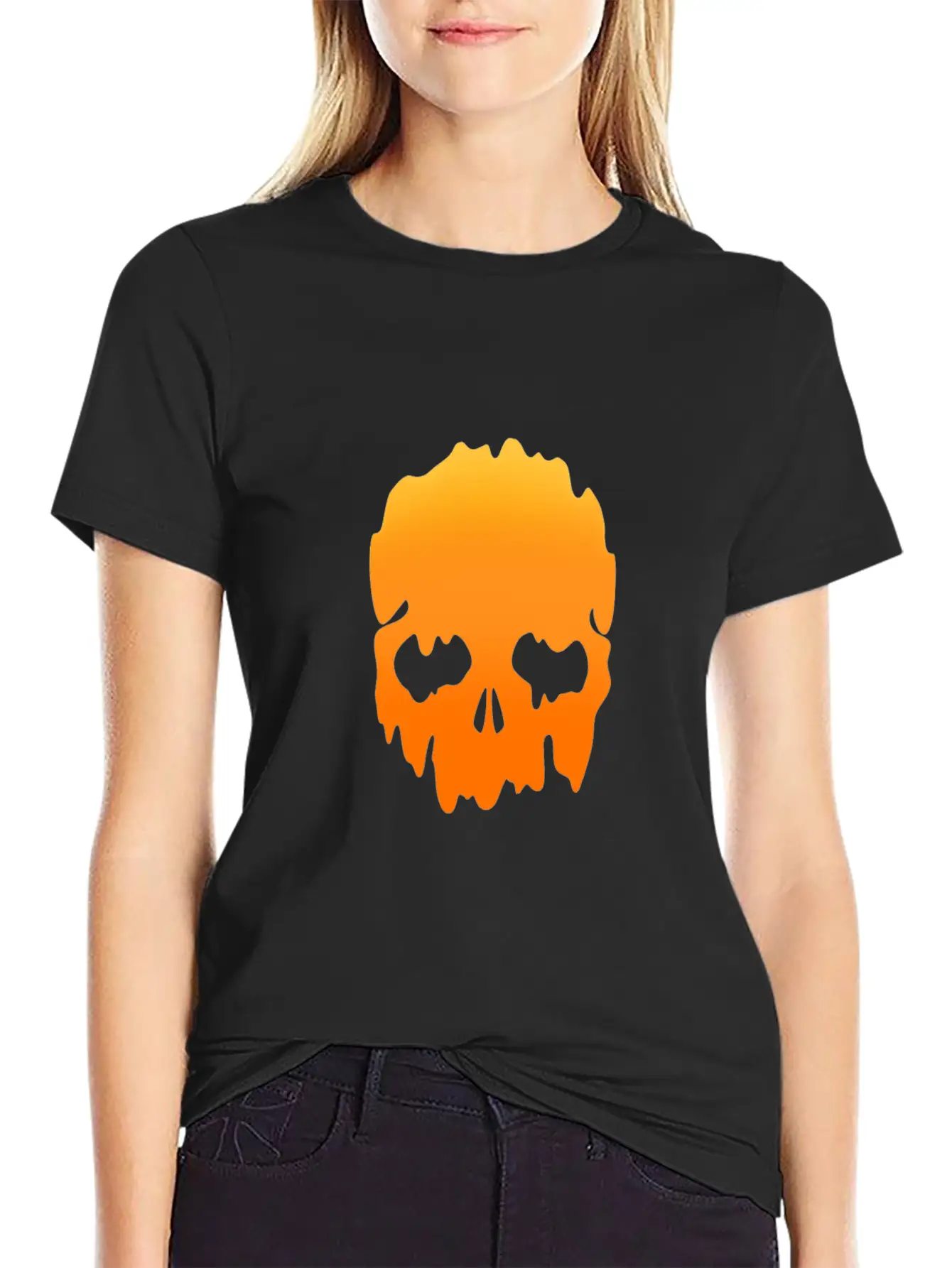 Skull With Colour Gradient Soft Cotton Short Sleeve Tee – Unisex Wardrobe Staple
