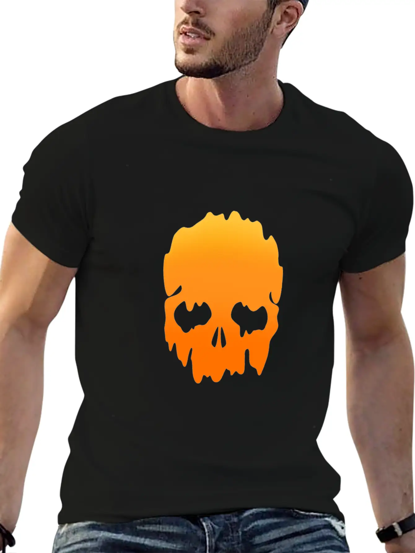 Skull With Colour Gradient Soft Cotton Short Sleeve Tee – Unisex Wardrobe Staple