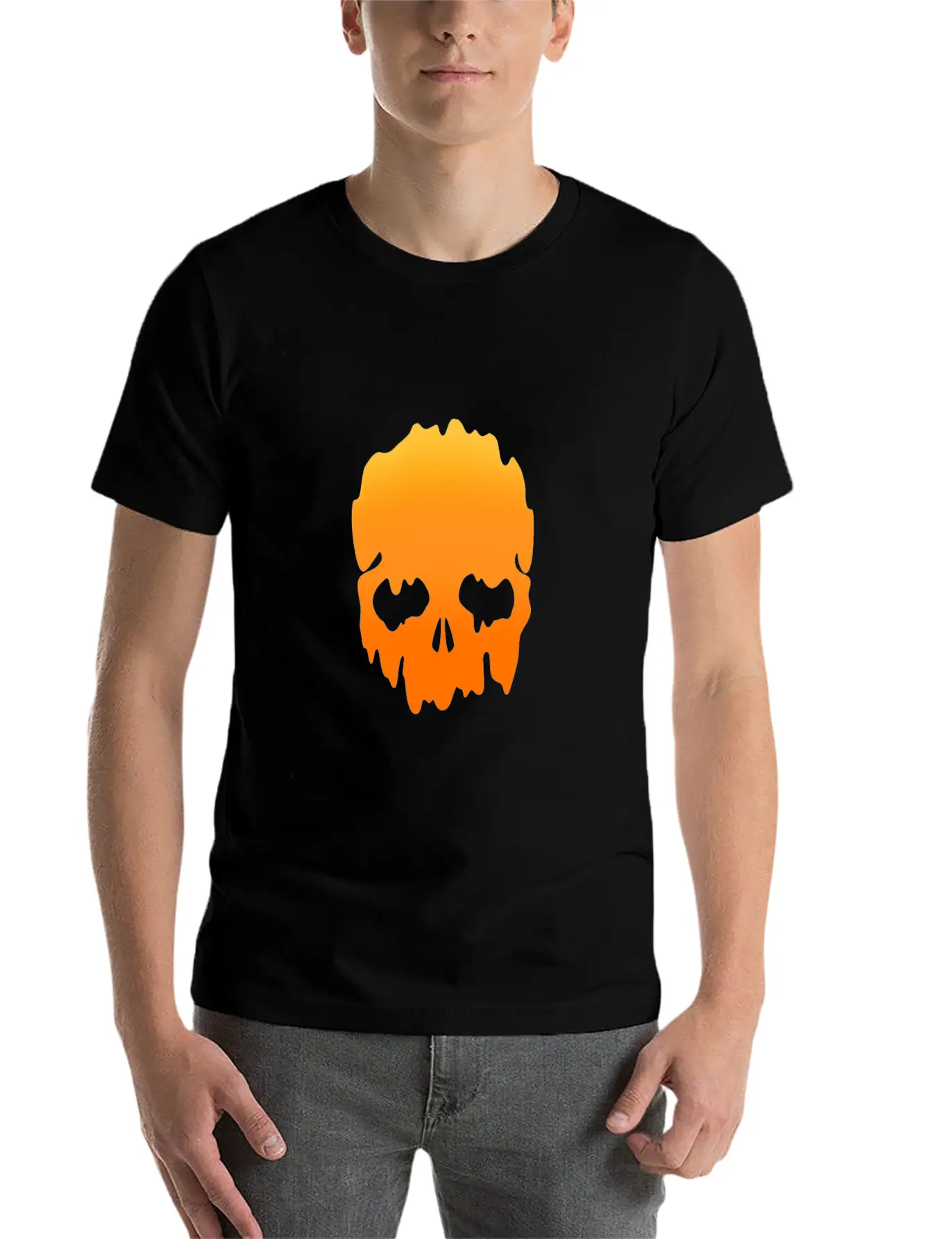 Skull With Colour Gradient Soft Cotton Short Sleeve Tee – Unisex Wardrobe Staple
