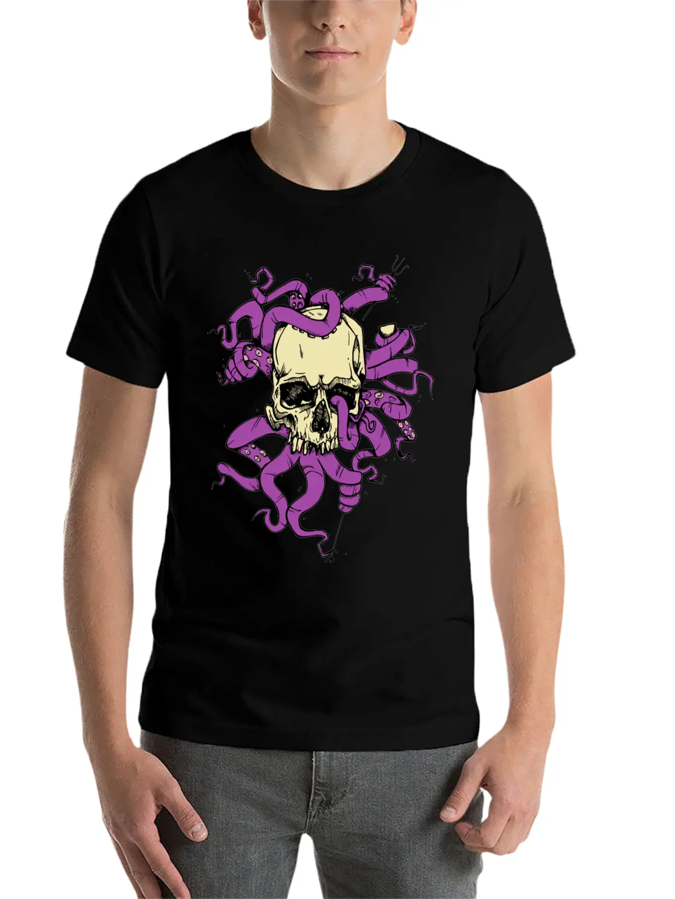 Skulltopus COLORED Modern Fit Casual T-Shirt – Clean And Versatile Design