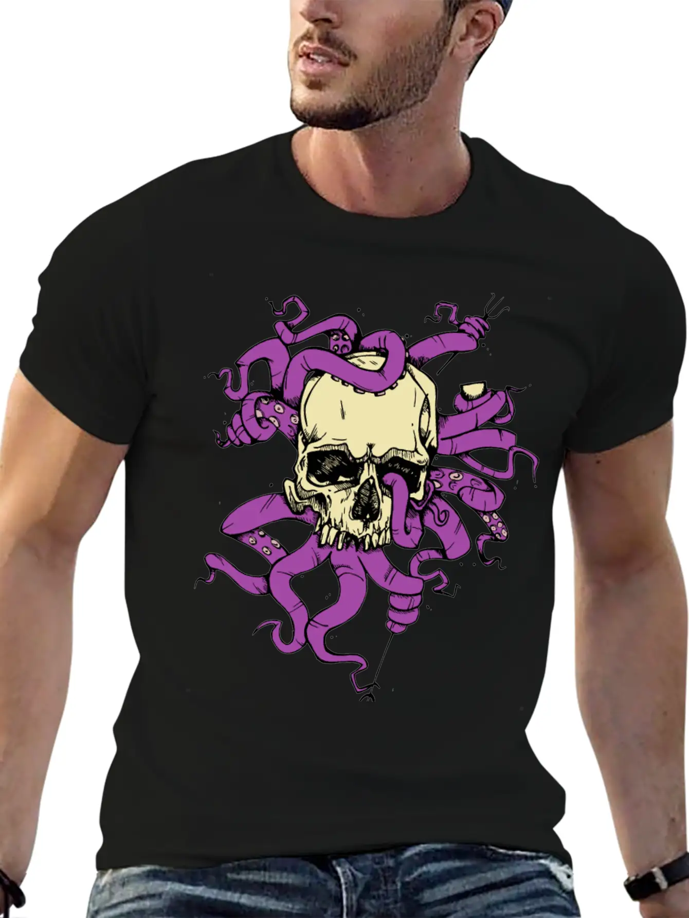 Skulltopus COLORED Modern Fit Casual T-Shirt – Clean And Versatile Design