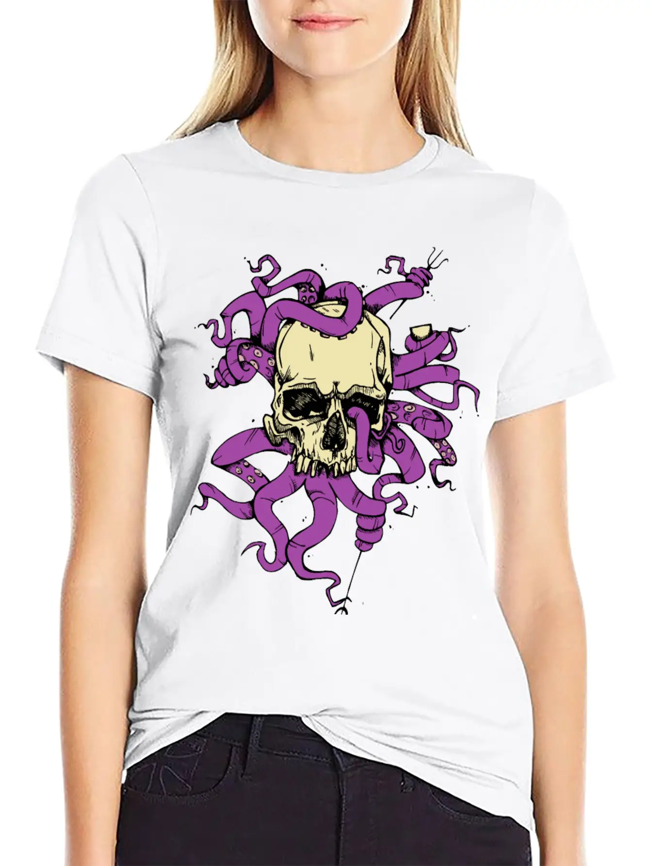 Skulltopus COLORED Modern Fit Casual T-Shirt – Clean And Versatile Design