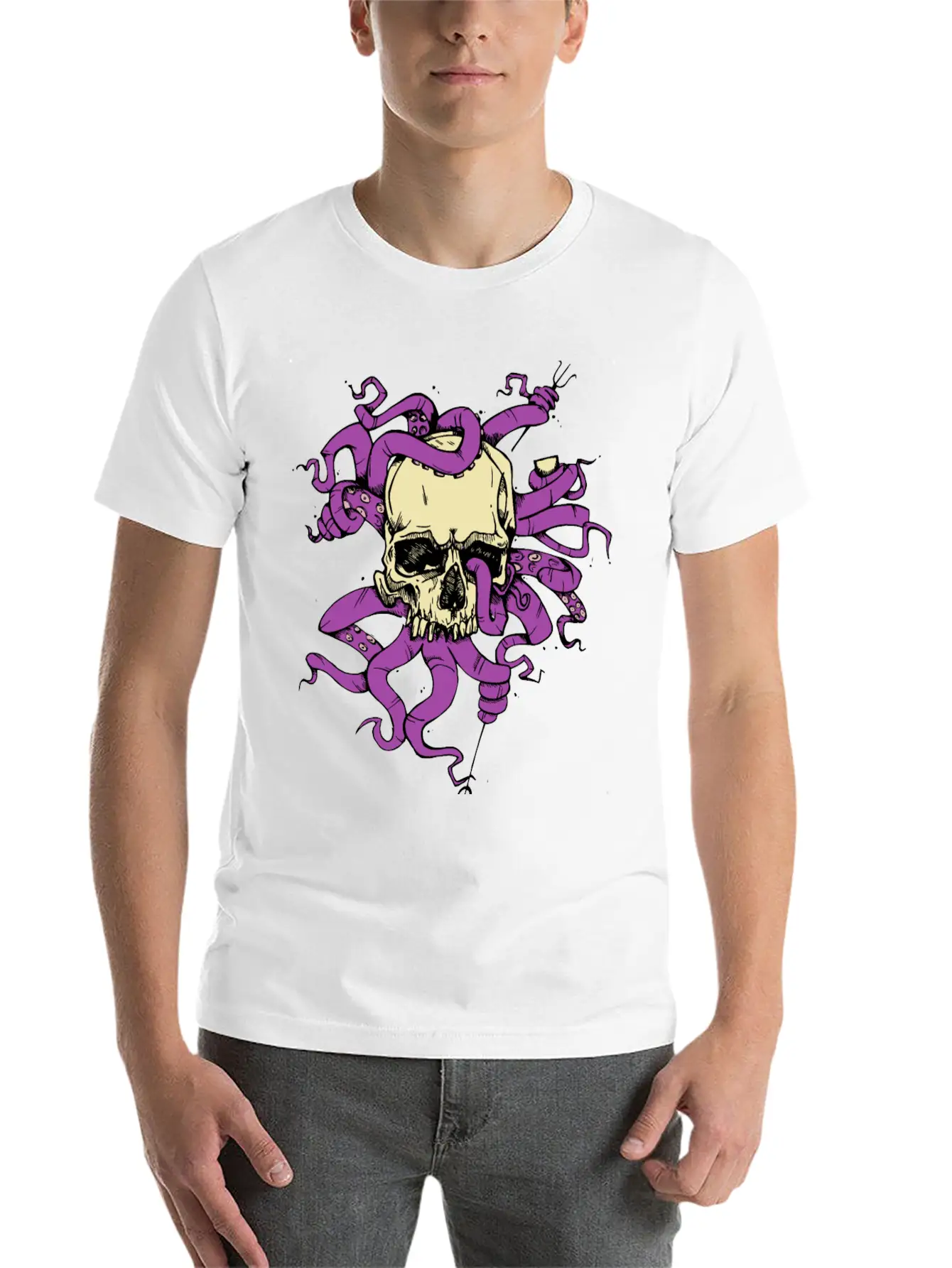 Skulltopus COLORED Modern Fit Casual T-Shirt – Clean And Versatile Design