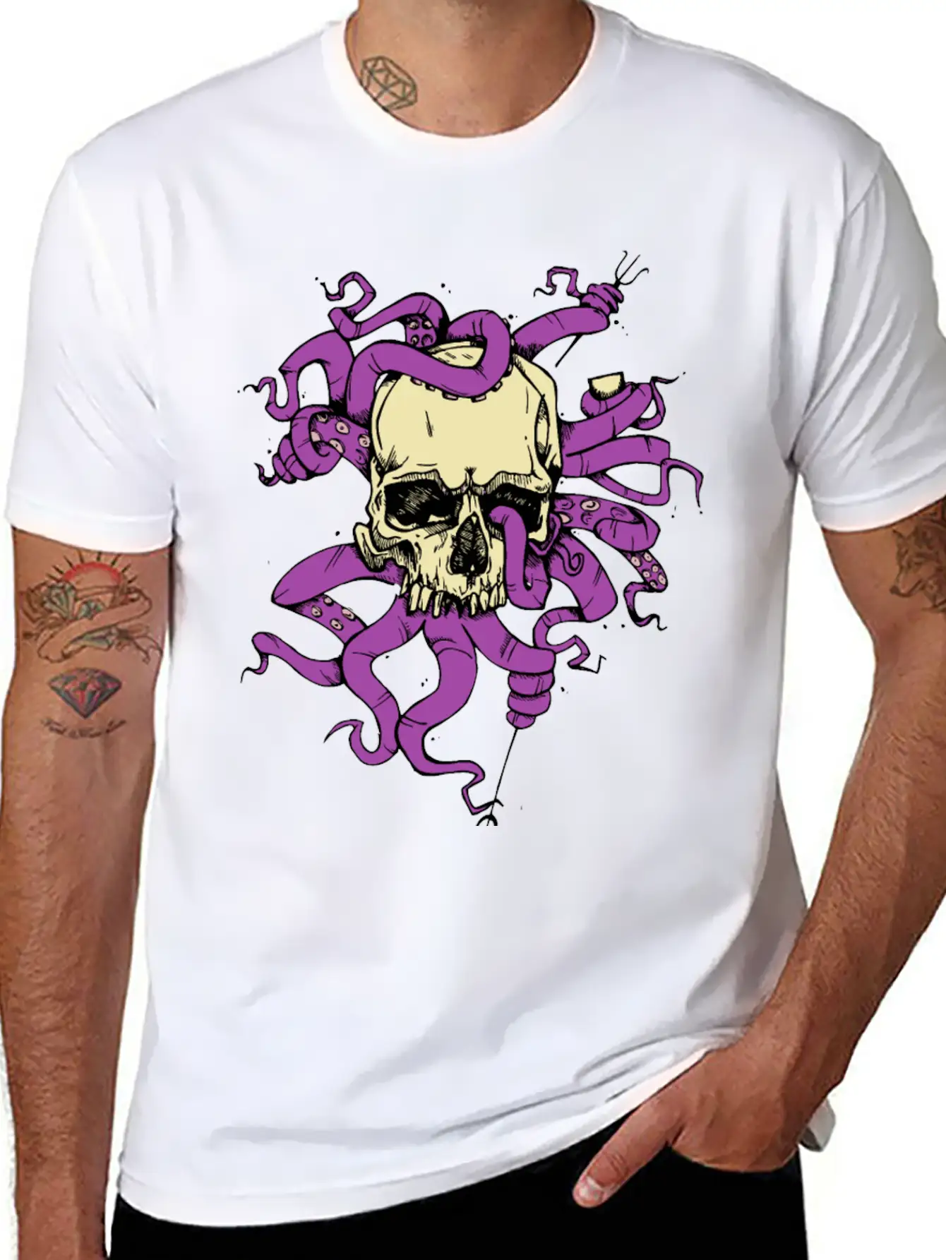 Skulltopus COLORED Modern Fit Casual T-Shirt – Clean And Versatile Design
