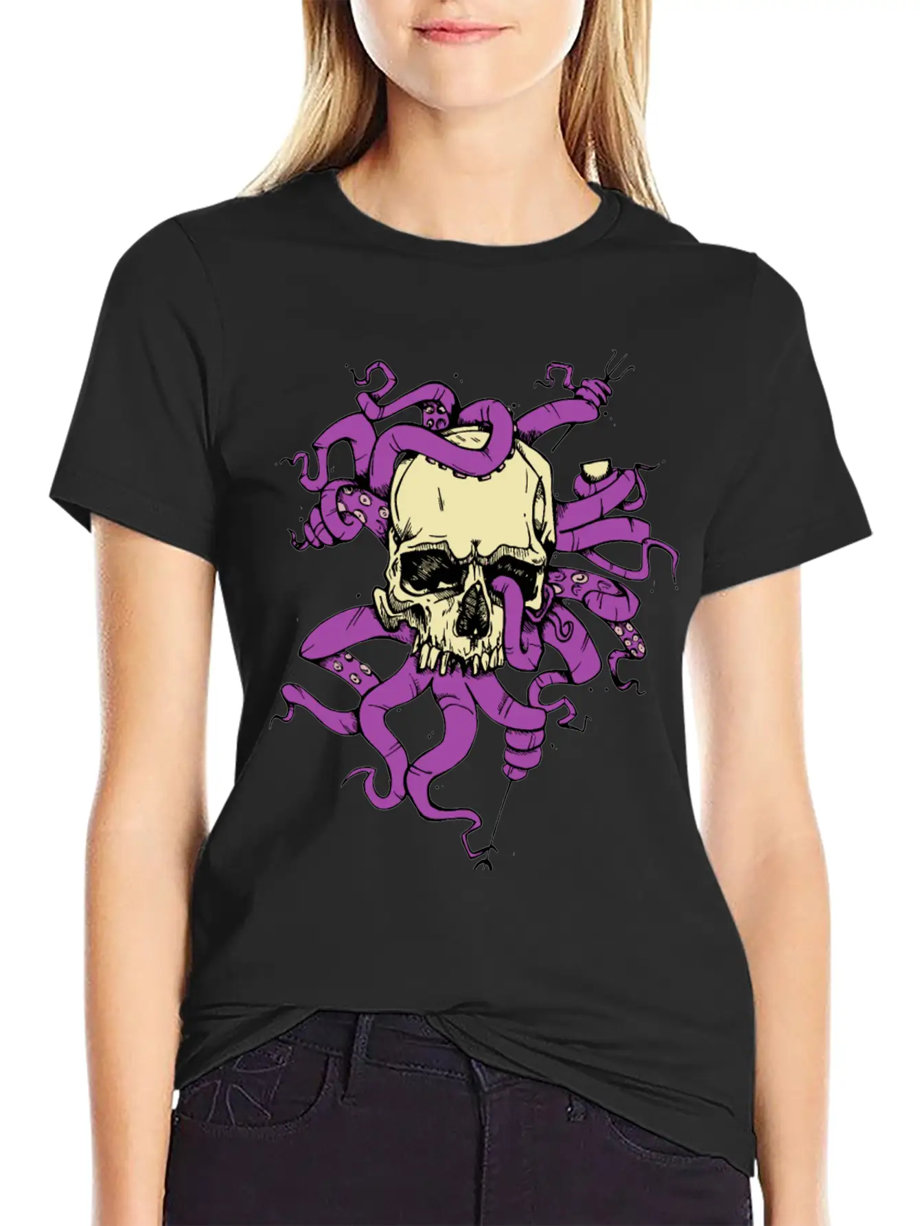 Skulltopus COLORED Modern Fit Casual T-Shirt – Clean And Versatile Design
