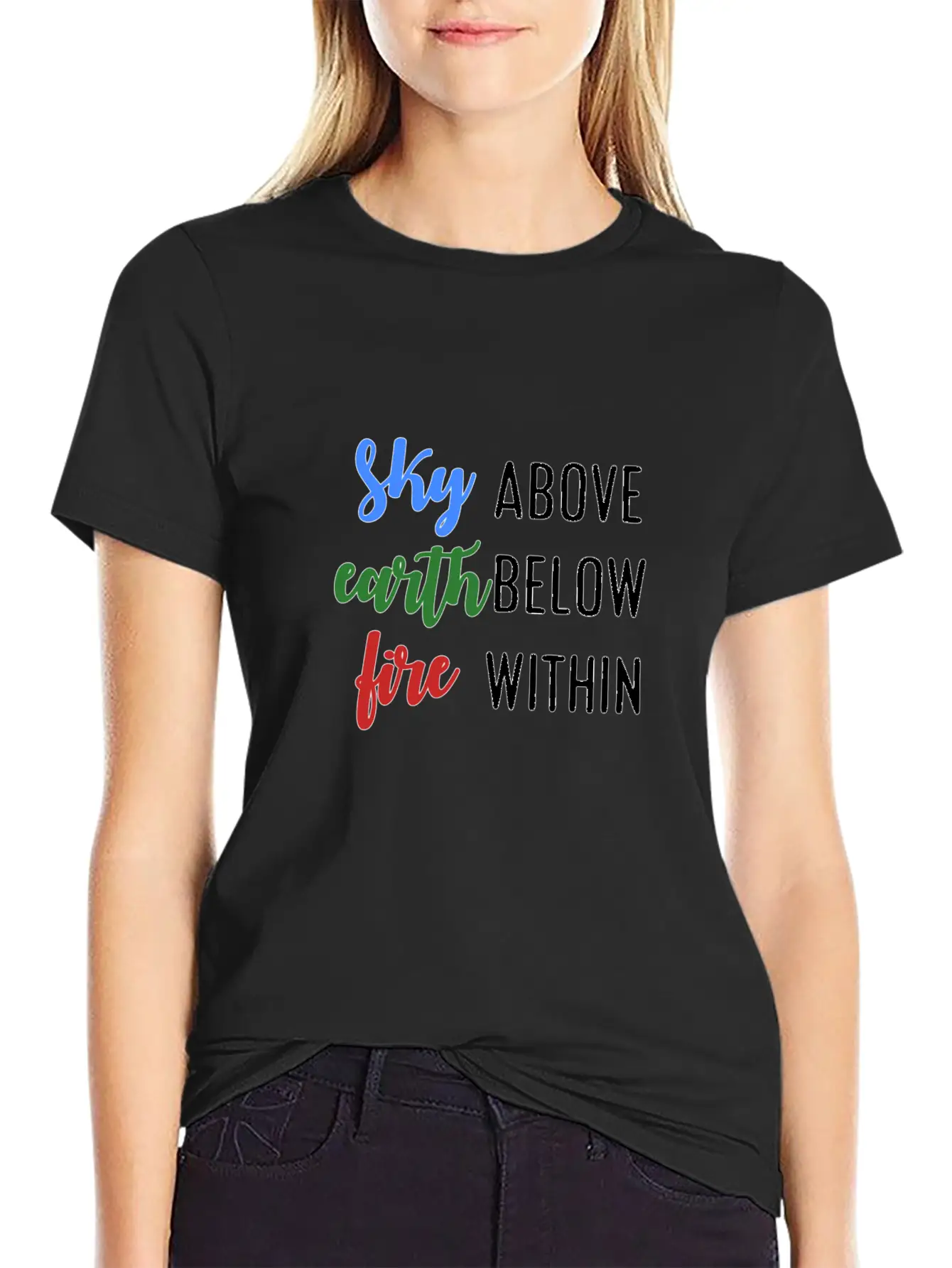 Sky Earth Fire Modern Fit Casual T-Shirt – Clean And Versatile Design