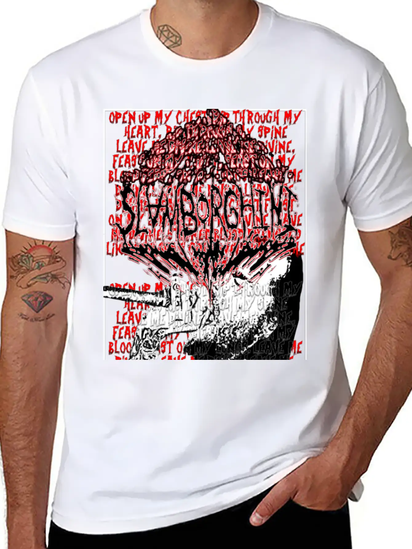 Slamborghini Disregarded Divinity Lyric T-Shirt Classic Fit Graphic Tee For Daily Comfort – Unisex Cotton Shirt