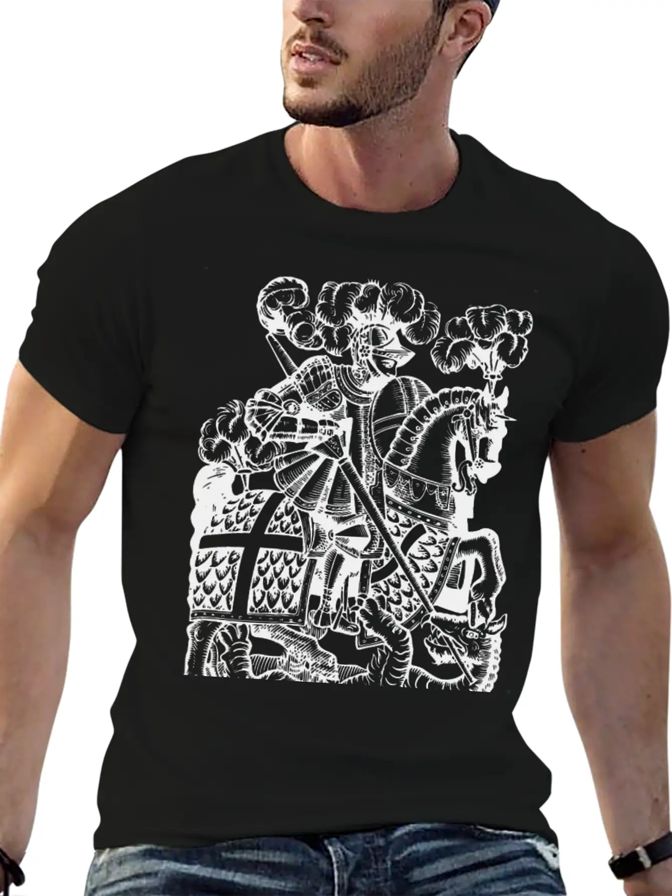 Slaying The Dragon Modern Fit Casual T-Shirt – Clean And Versatile Design