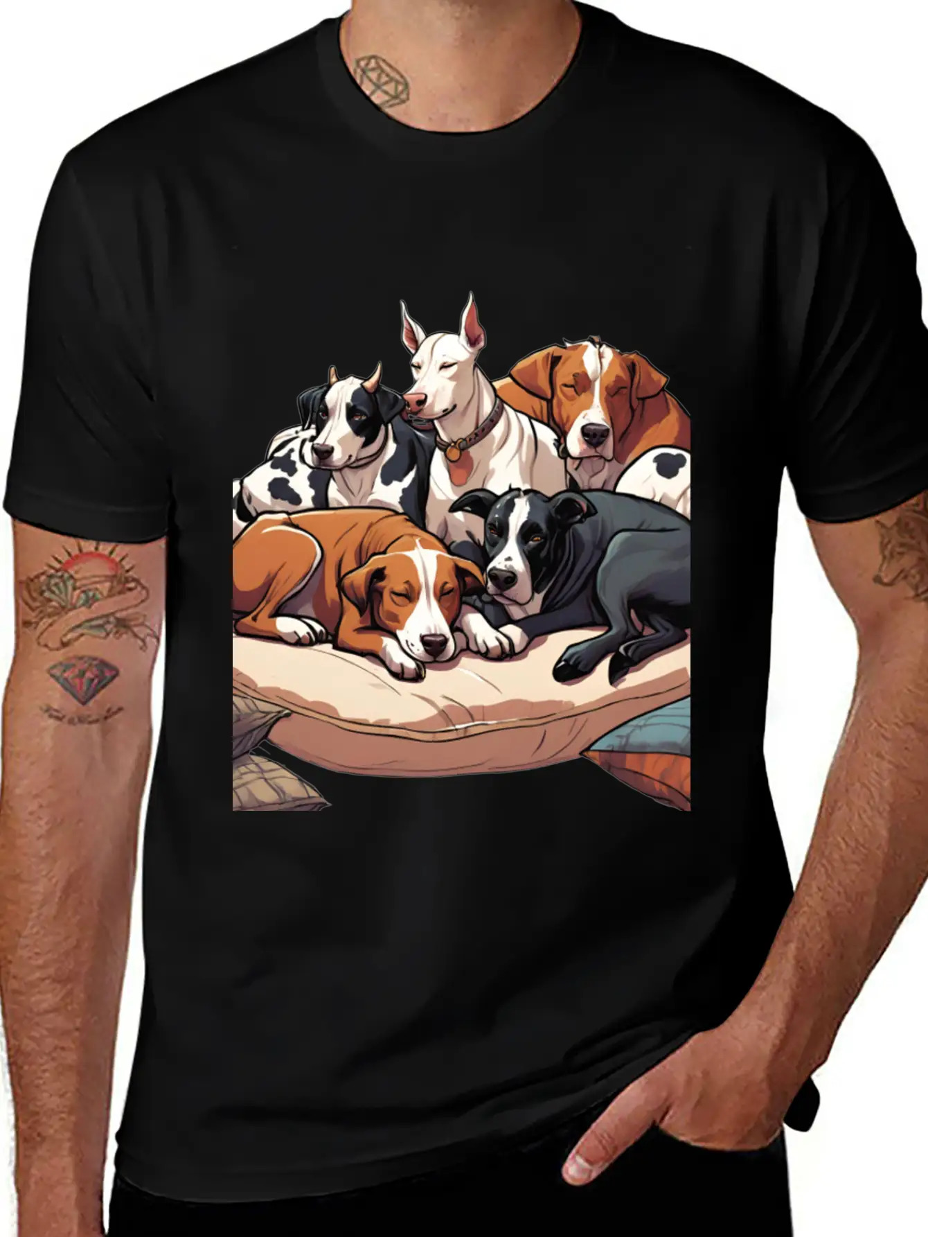 Sleeping Pile Of Lancashire Heeler Dogs Unisex Casual T-Shirt – Clean Design For Daily Comfort