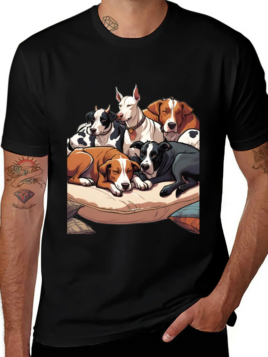 Sleeping Pile Of Lancashire Heeler Dogs Unisex Casual T-Shirt – Clean Design For Daily Comfort