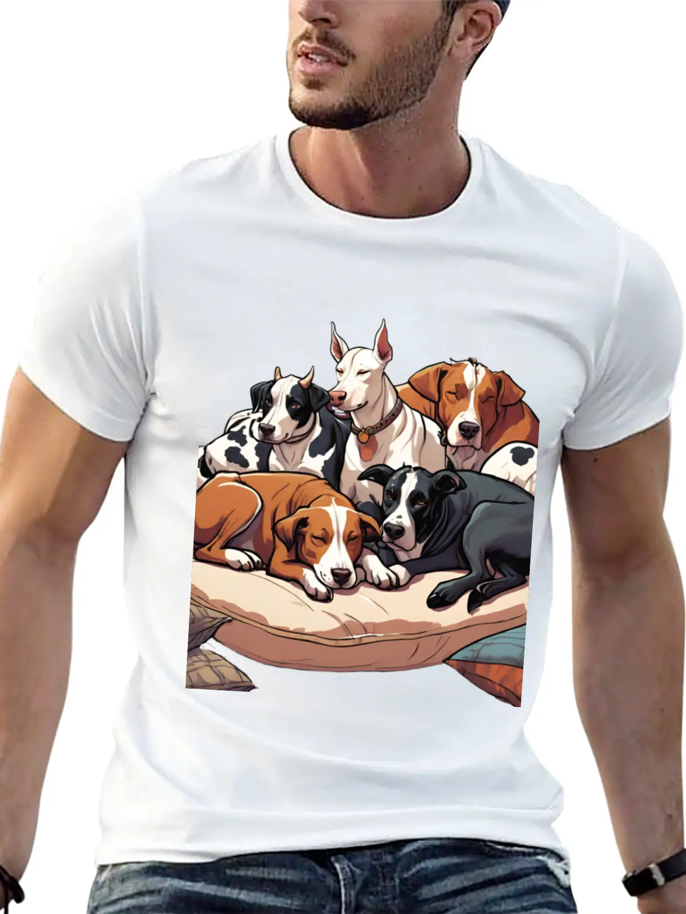 Sleeping Pile Of Lancashire Heeler Dogs Unisex Casual T-Shirt – Clean Design For Daily Comfort