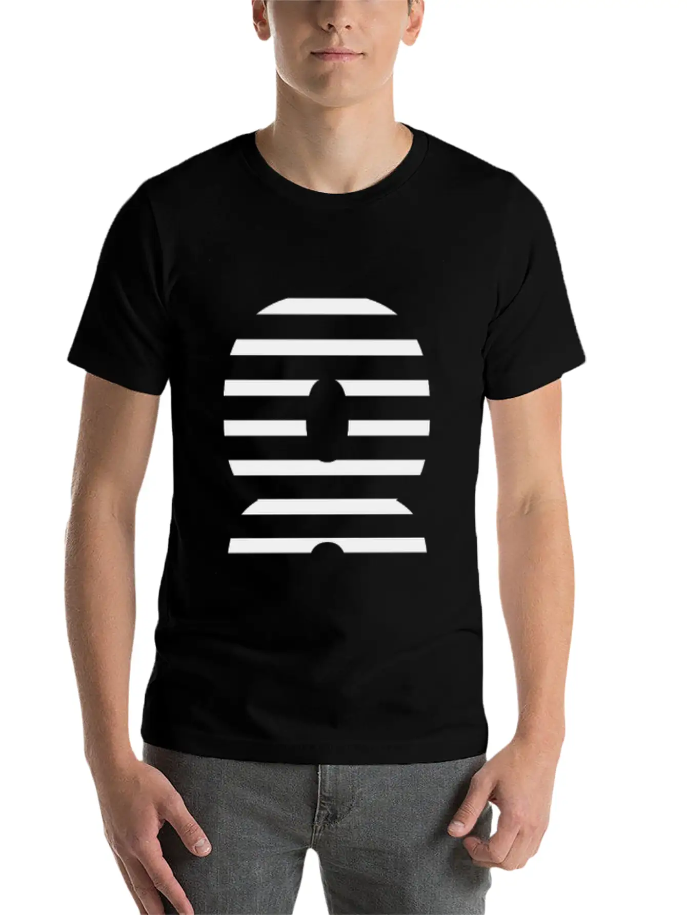 Sliced 8 Design: Digit 8 Cut In Striking Pattern Unisex Casual T-Shirt – Clean Design For Daily Comfort