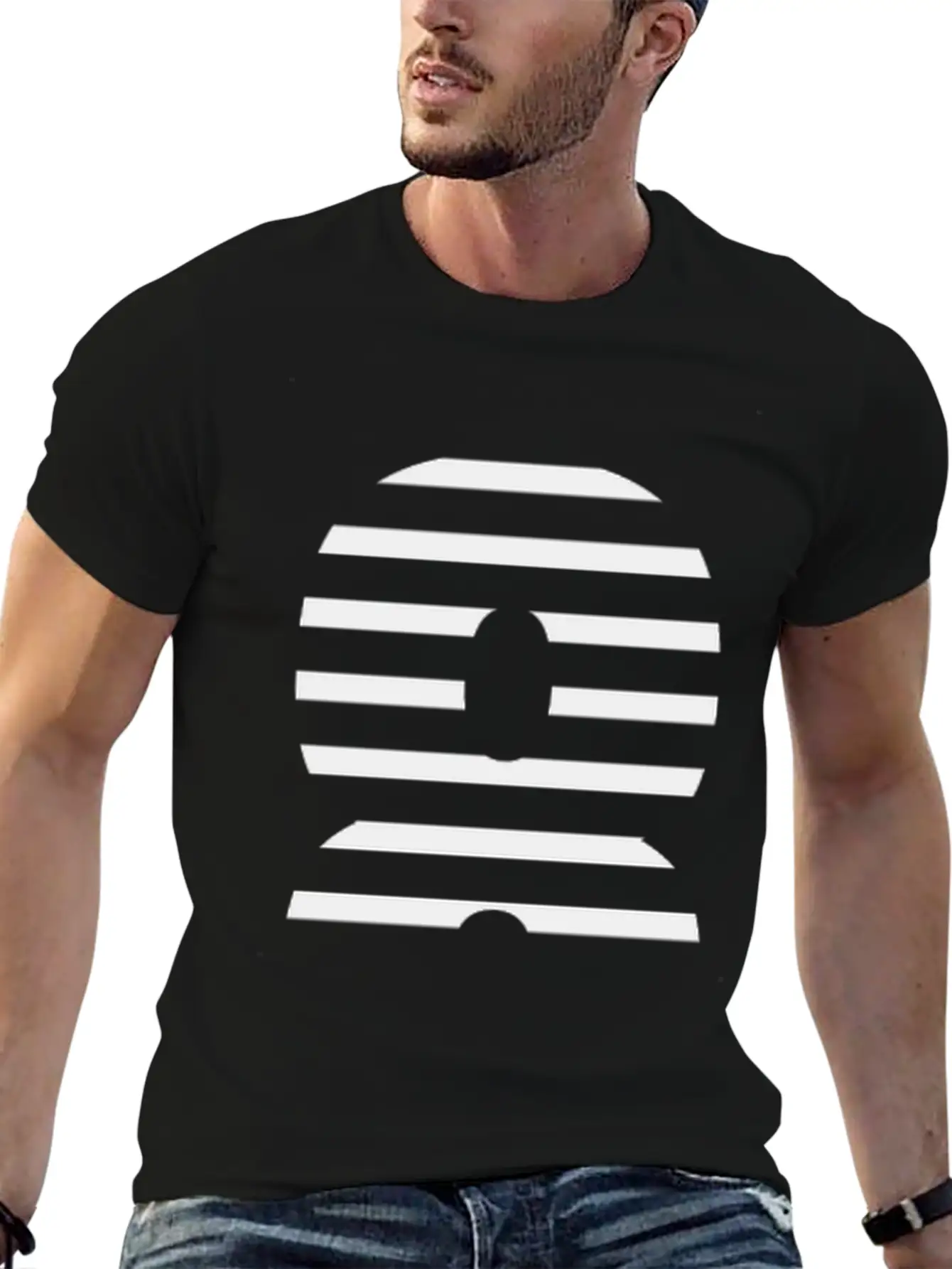 Sliced 8 Design: Digit 8 Cut In Striking Pattern Unisex Casual T-Shirt – Clean Design For Daily Comfort