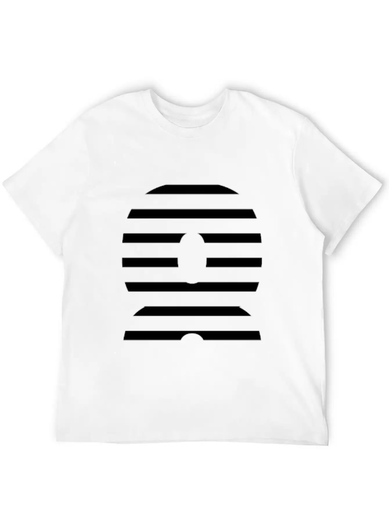 Sliced 8 Design: Digit 8 Cut In Striking Pattern Unisex Casual T-Shirt – Clean Design For Daily Comfort