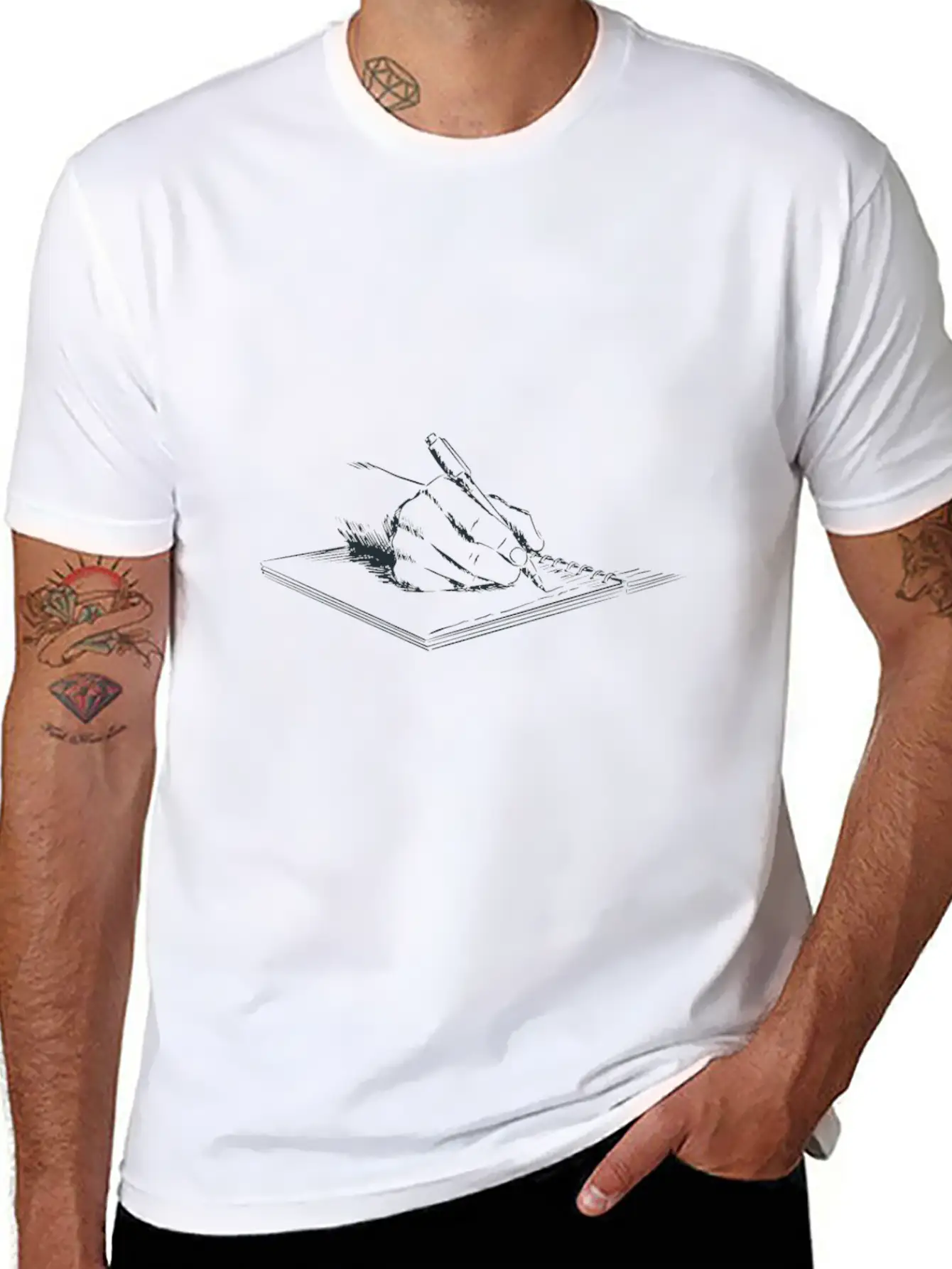 Slices Write Text By Hand Note Drawing Paint Hand Modern Fit Casual T-Shirt ��� Clean And Versatile Design