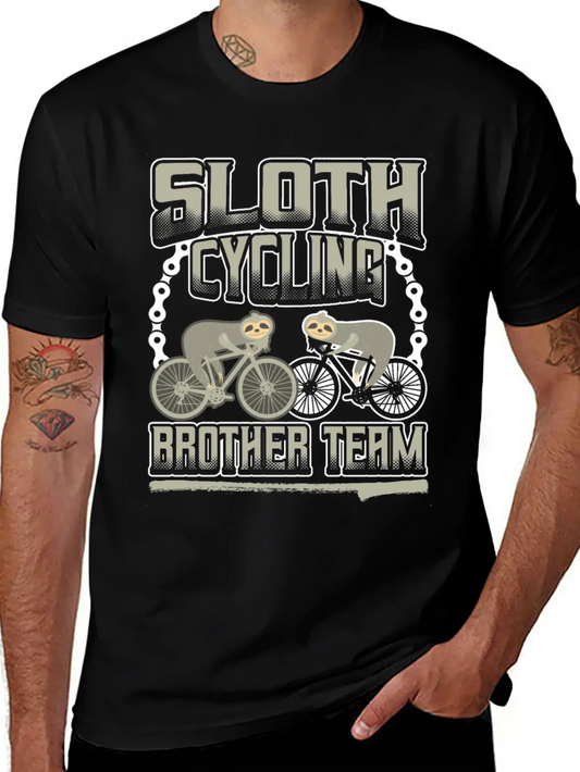Sloth Cycling Brother Team Stylish Everyday T-Shirt – Unisex Basic Cotton Tee