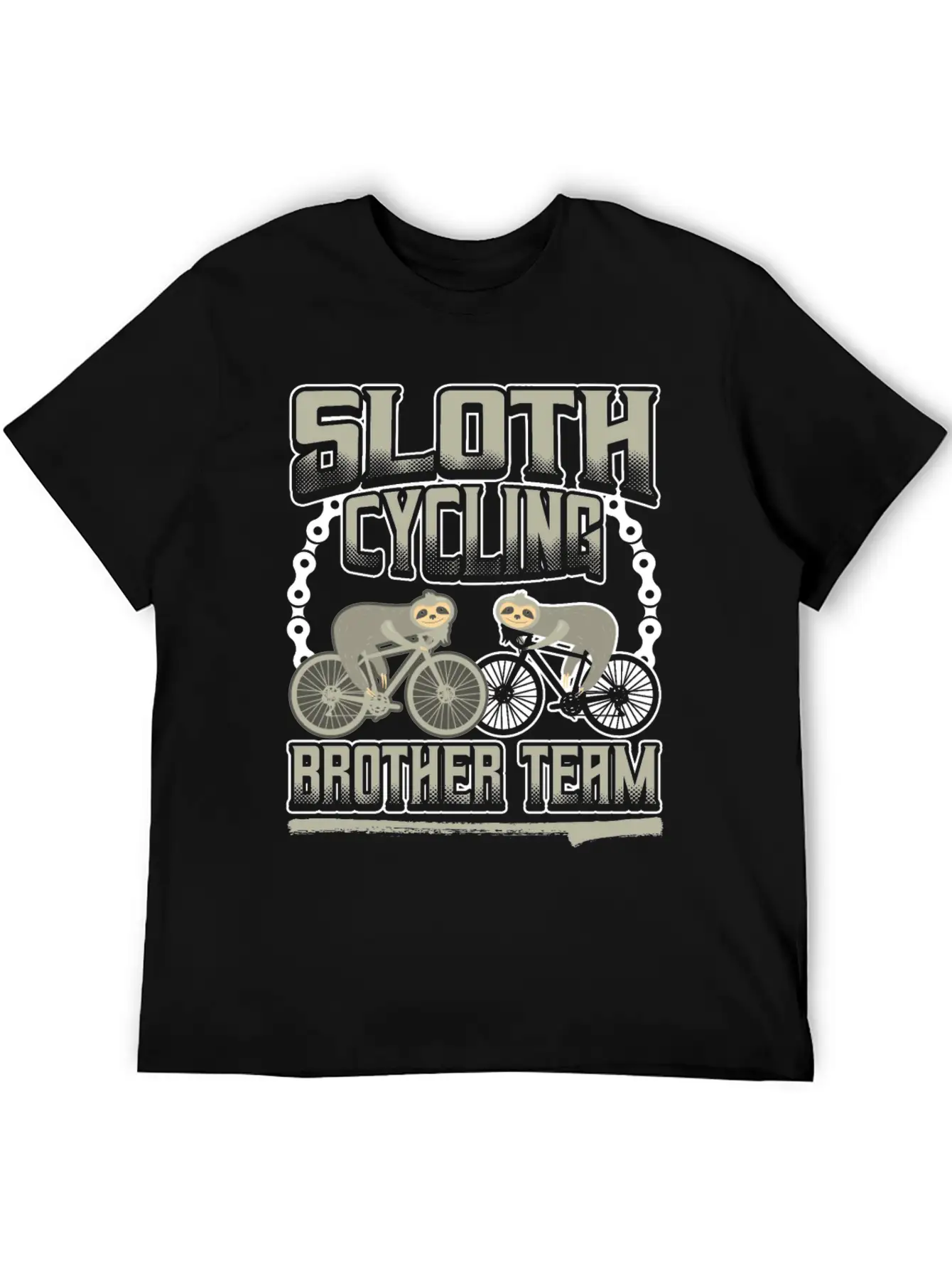 Sloth Cycling Brother Team Stylish Everyday T-Shirt – Unisex Basic Cotton Tee
