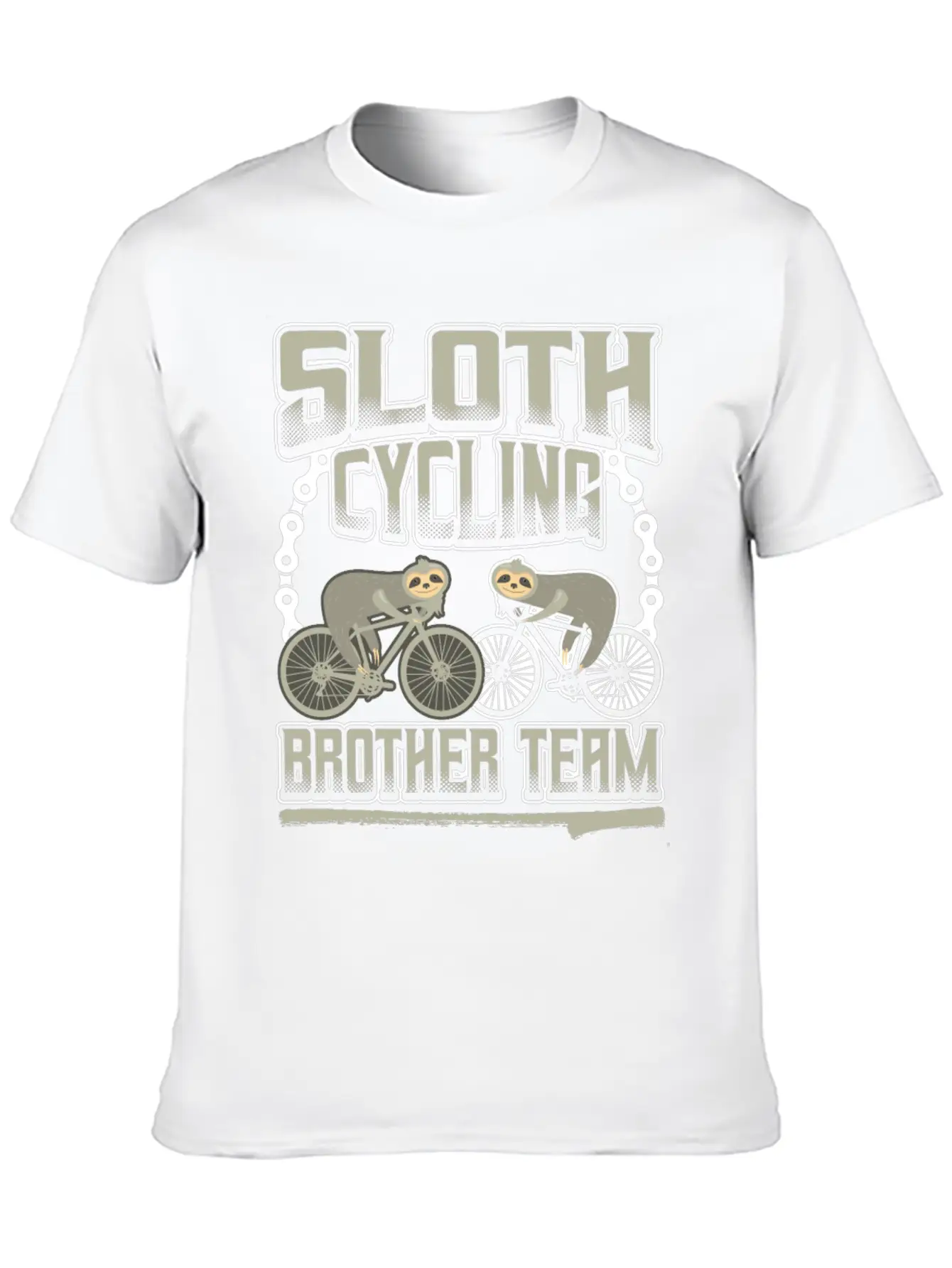 Sloth Cycling Brother Team Stylish Everyday T-Shirt – Unisex Basic Cotton Tee
