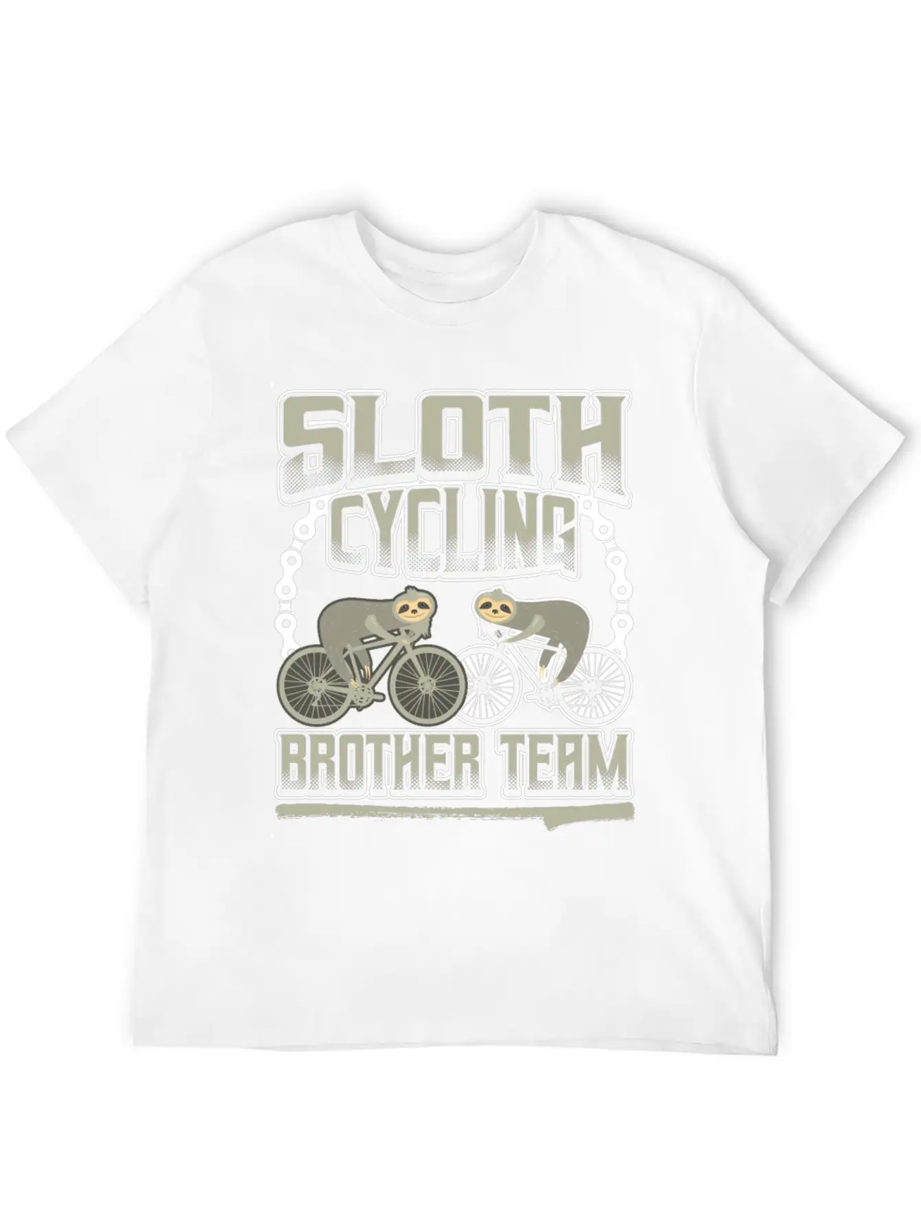 Sloth Cycling Brother Team Stylish Everyday T-Shirt – Unisex Basic Cotton Tee