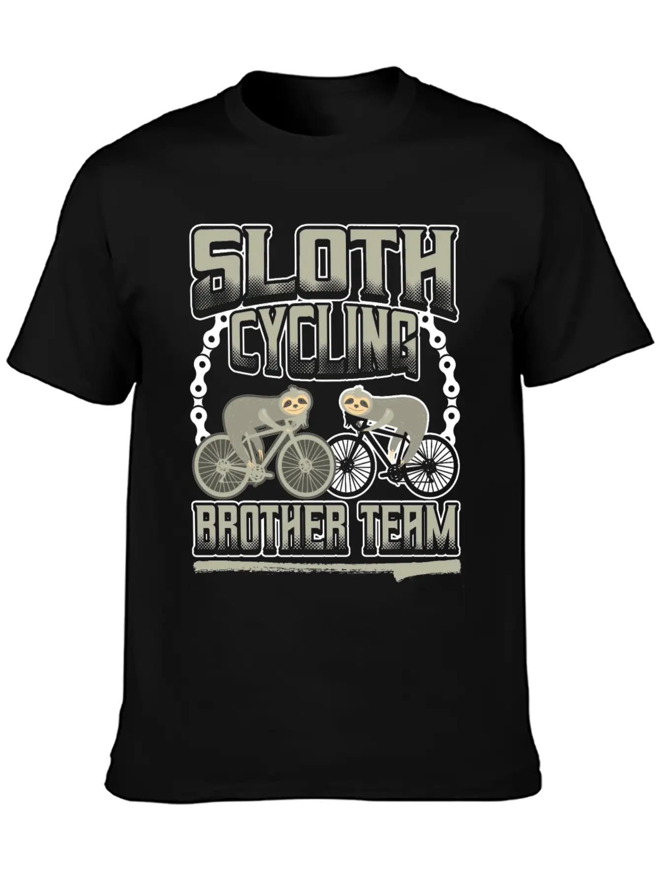 Sloth Cycling Brother Team Stylish Everyday T-Shirt – Unisex Basic Cotton Tee