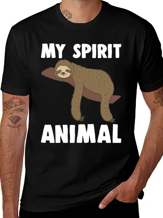 Sloth Is My Spirit Animal Classic Fit Graphic Tee For Daily Comfort – Unisex Cotton Shirt