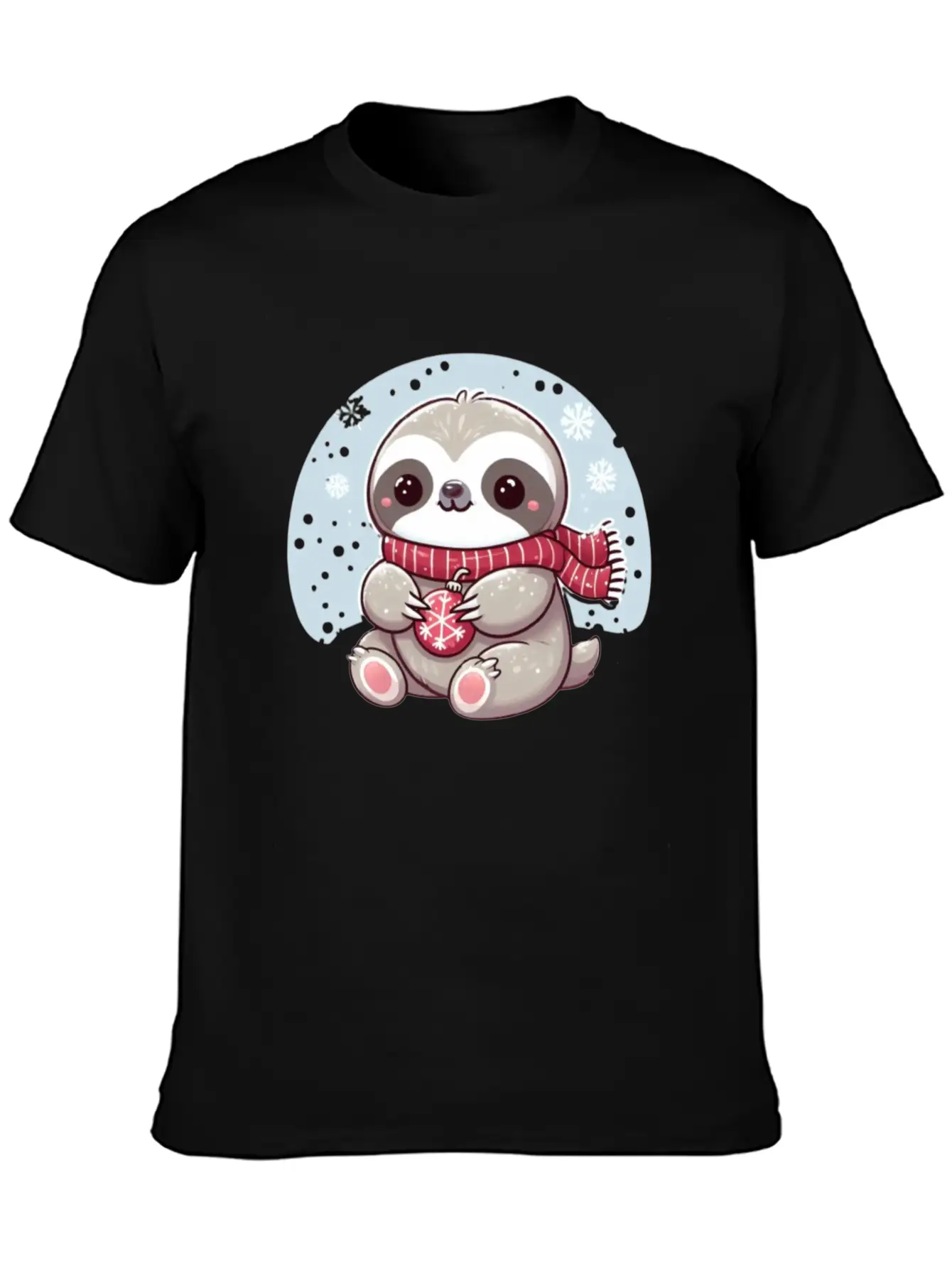 Sloth Playing In The Snow Lightweight Cotton T-Shirt – Daily Comfort Graphic Shirt